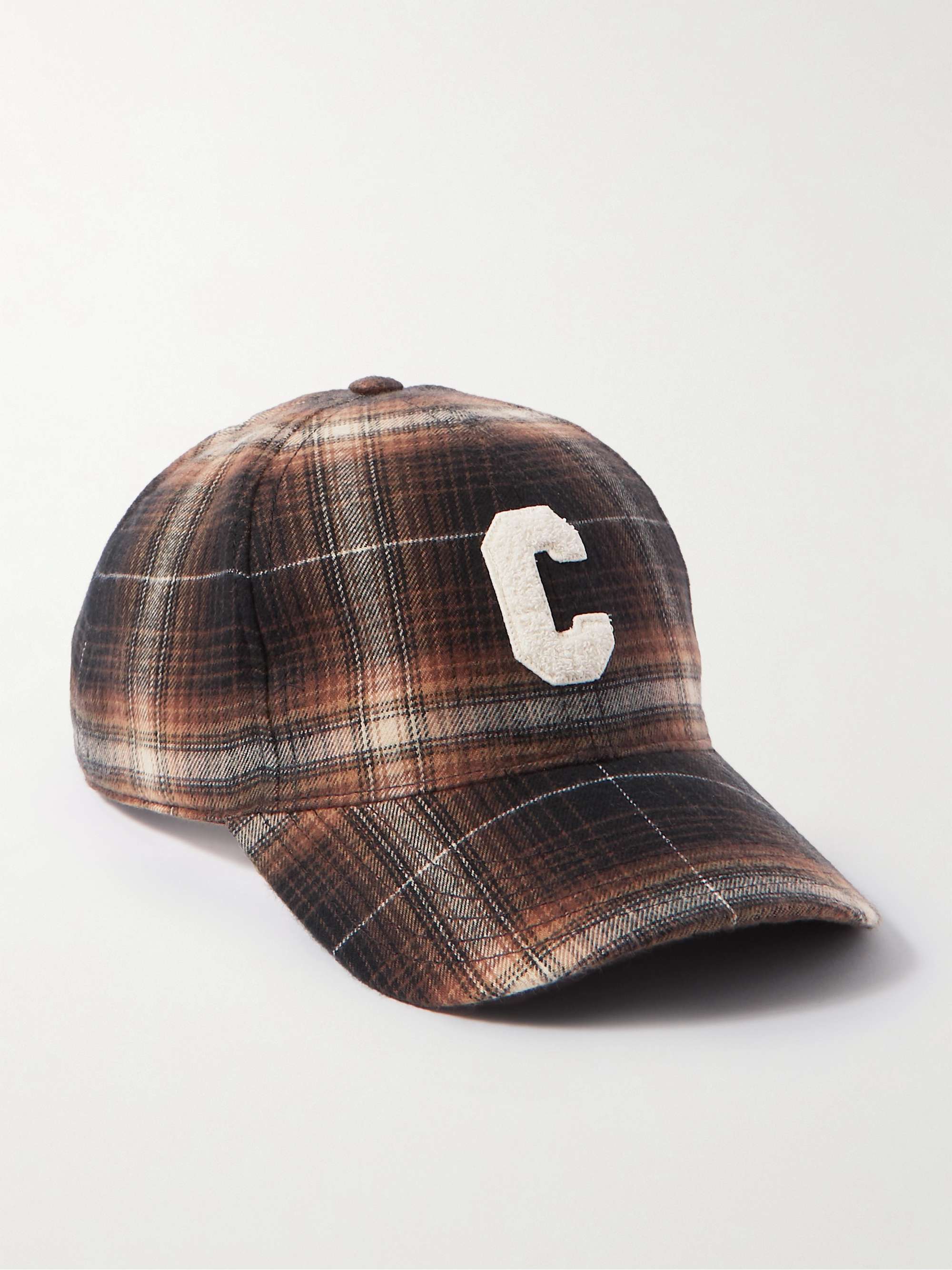 CELINE HOMME Logo-Appliquéd Checked Cotton-Flannel Baseball Cap | MR PORTER