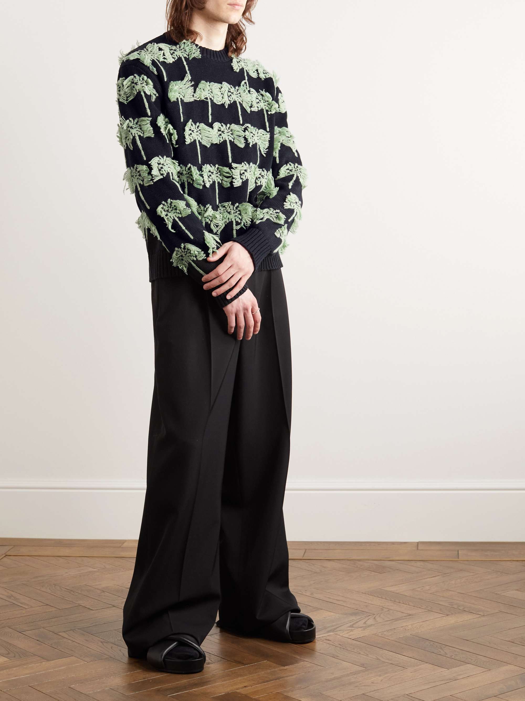 JIL SANDER Gima Intarsia Cotton and Wool-Blend Sweater | MR PORTER