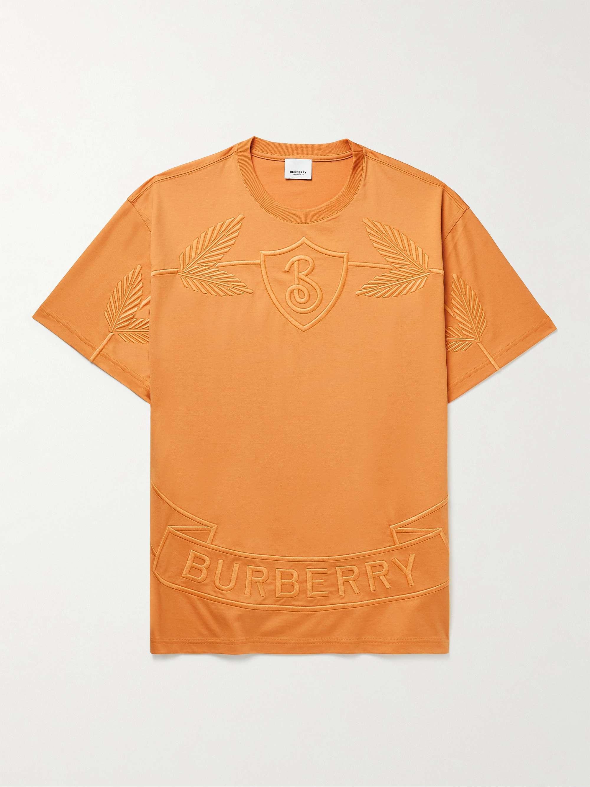 T-shirt in jersey di cotone con logo ricamato BURBERRY da uomo | MR PORTER