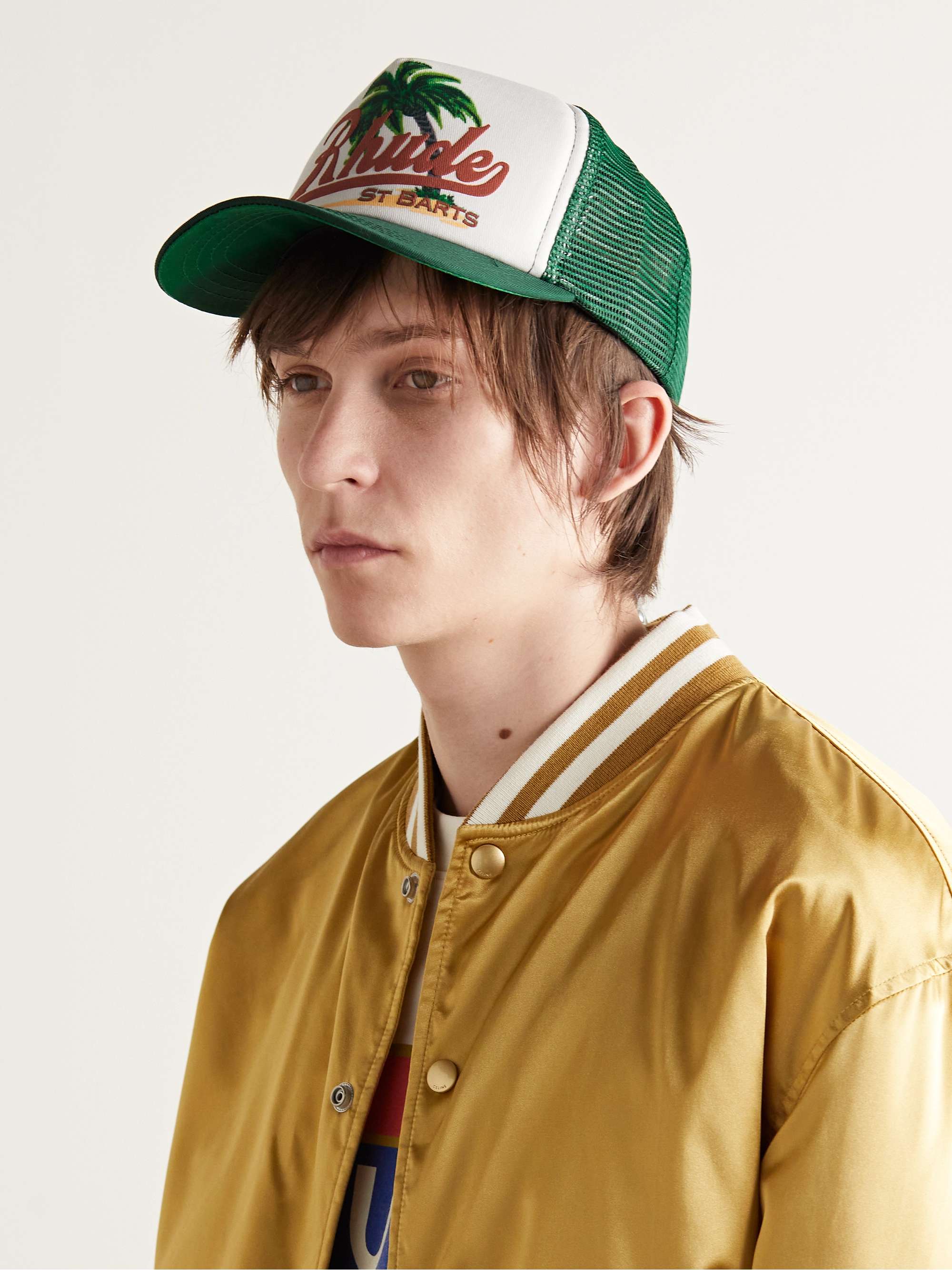 RHUDE Palms St. Barts Logo-Embroidered Twill and Mesh Trucker Cap | MR  PORTER