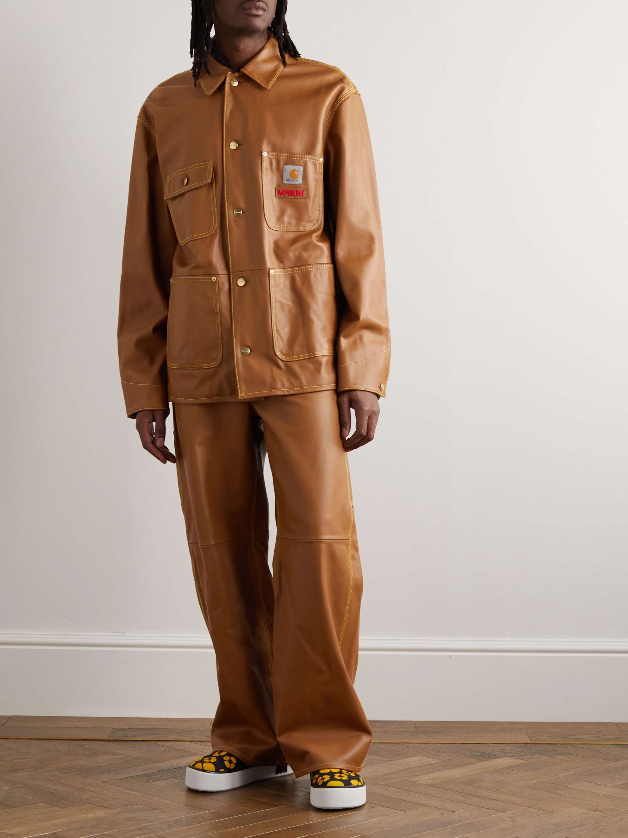 MARNI + Carhartt WIP Wide-Leg Leather Trousers for Men | MR PORTER