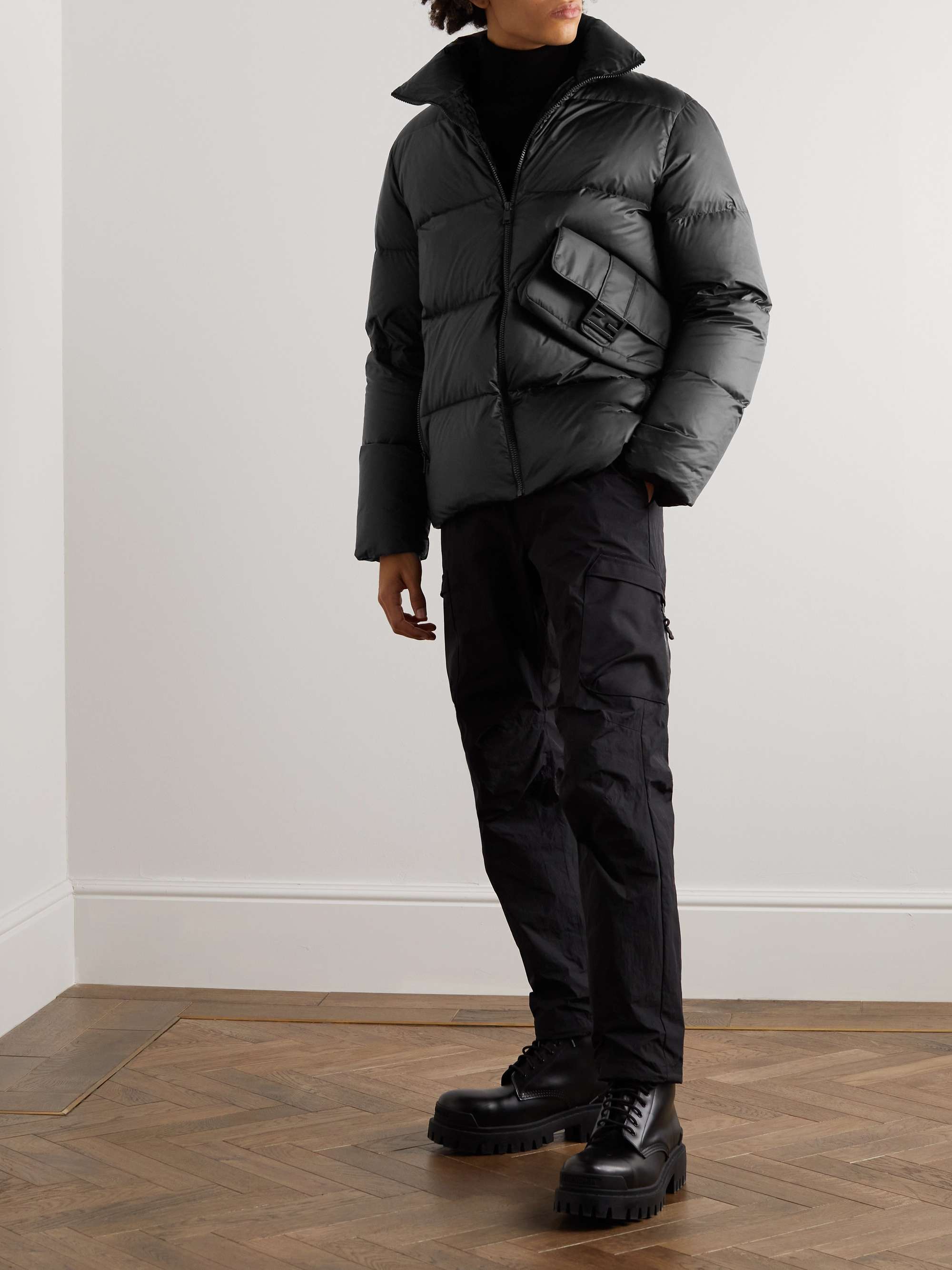 FENDI Embellished Quilted Shell Down Jacket for Men | MR PORTER