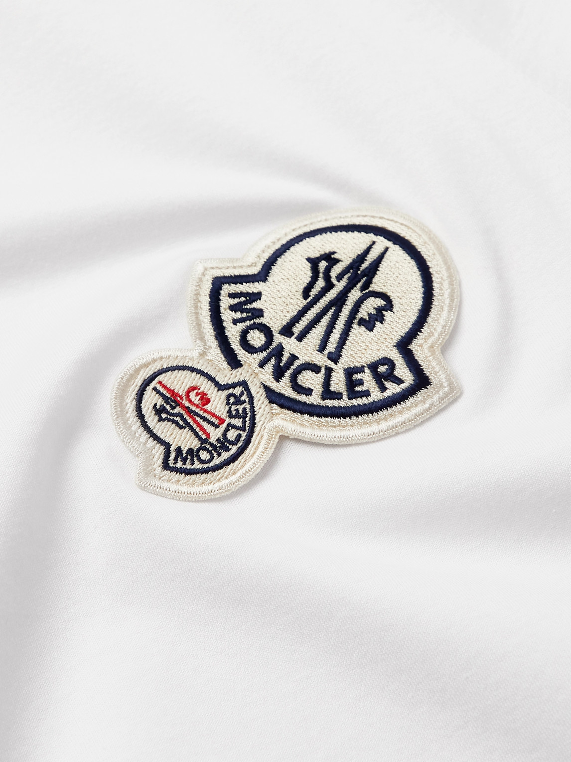 Moncler Brand-badge Ribbed-trim Cotton-jersey T-shirt In White | ModeSens