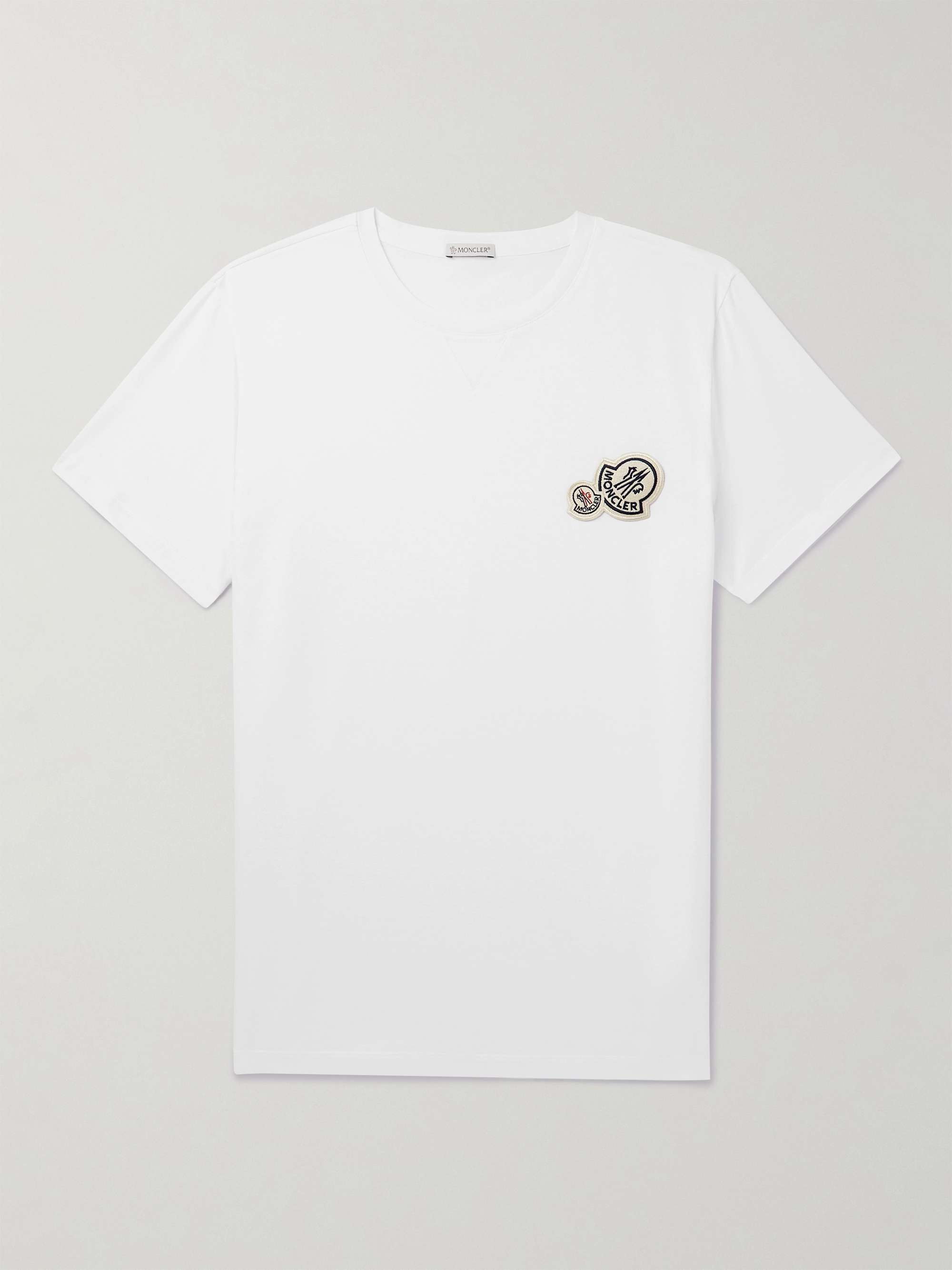 T-shirt in jersey di cotone con logo applicato