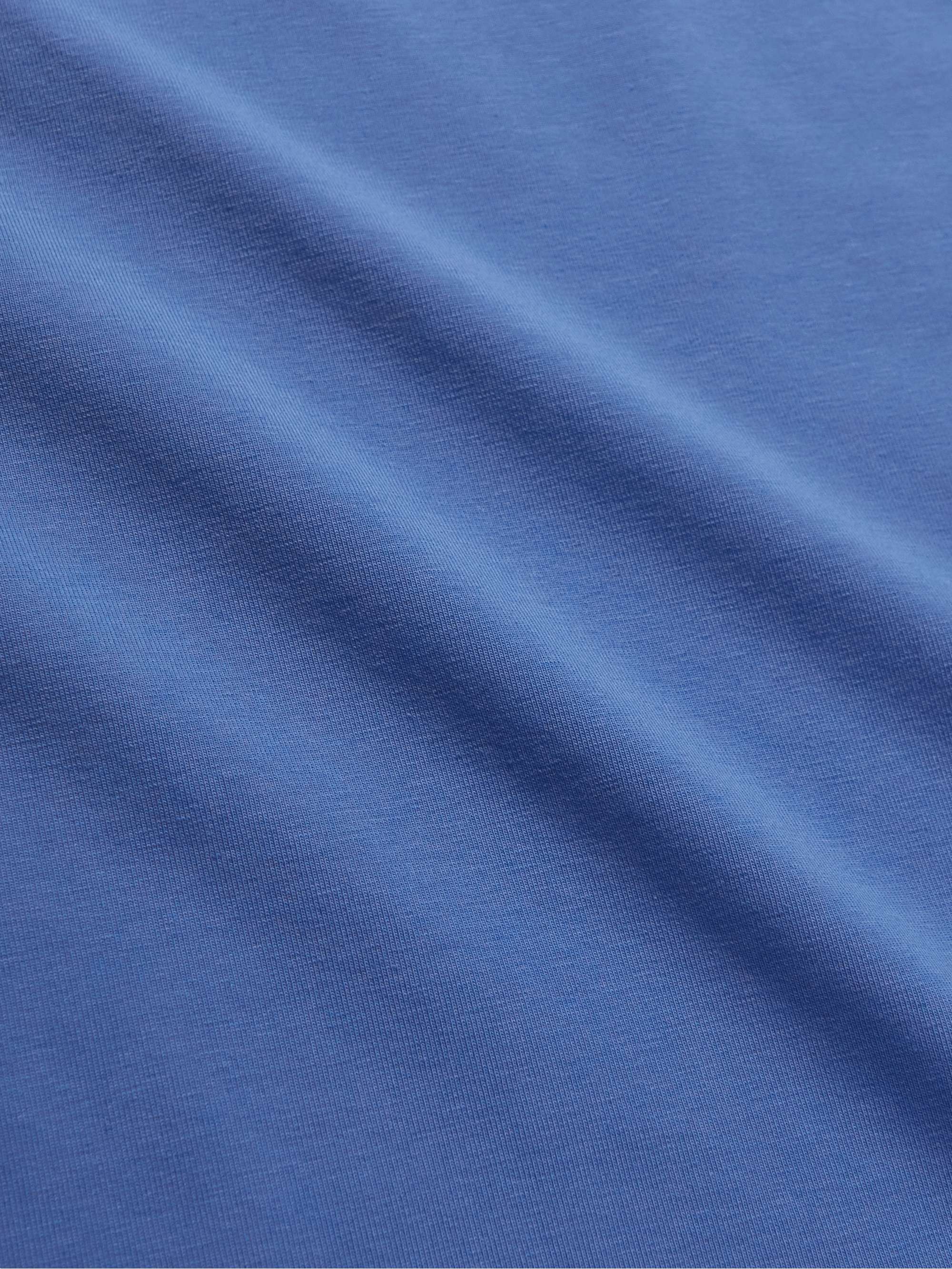 MONCLER Schmal geschnittenes T-Shirt aus Stretch-Baumwoll-Jersey mit Logoapplikation