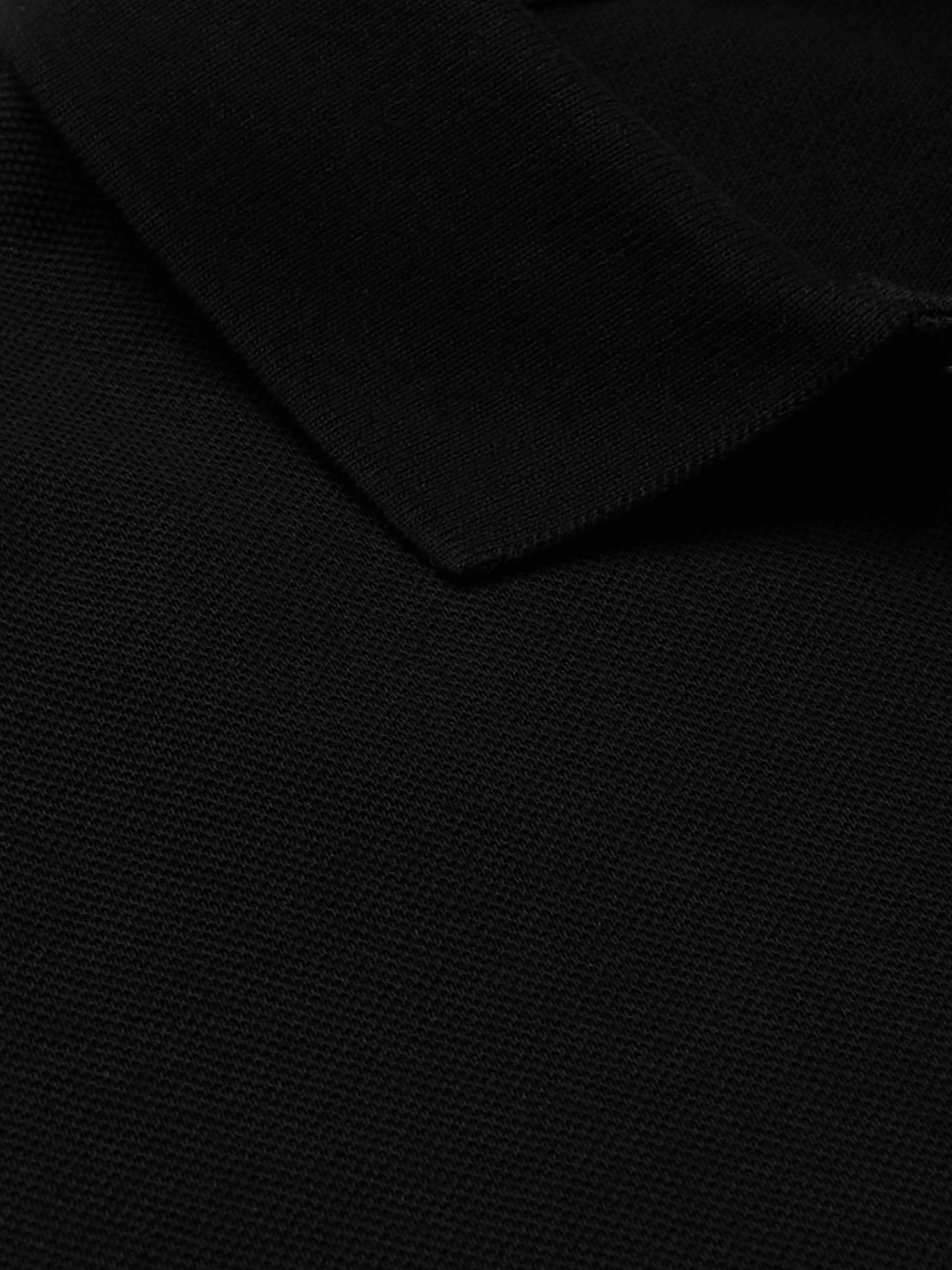 MONCLER Logo-Appliquéd Webbing-Trimmed Cotton-Piqué Polo Shirt for Men ...