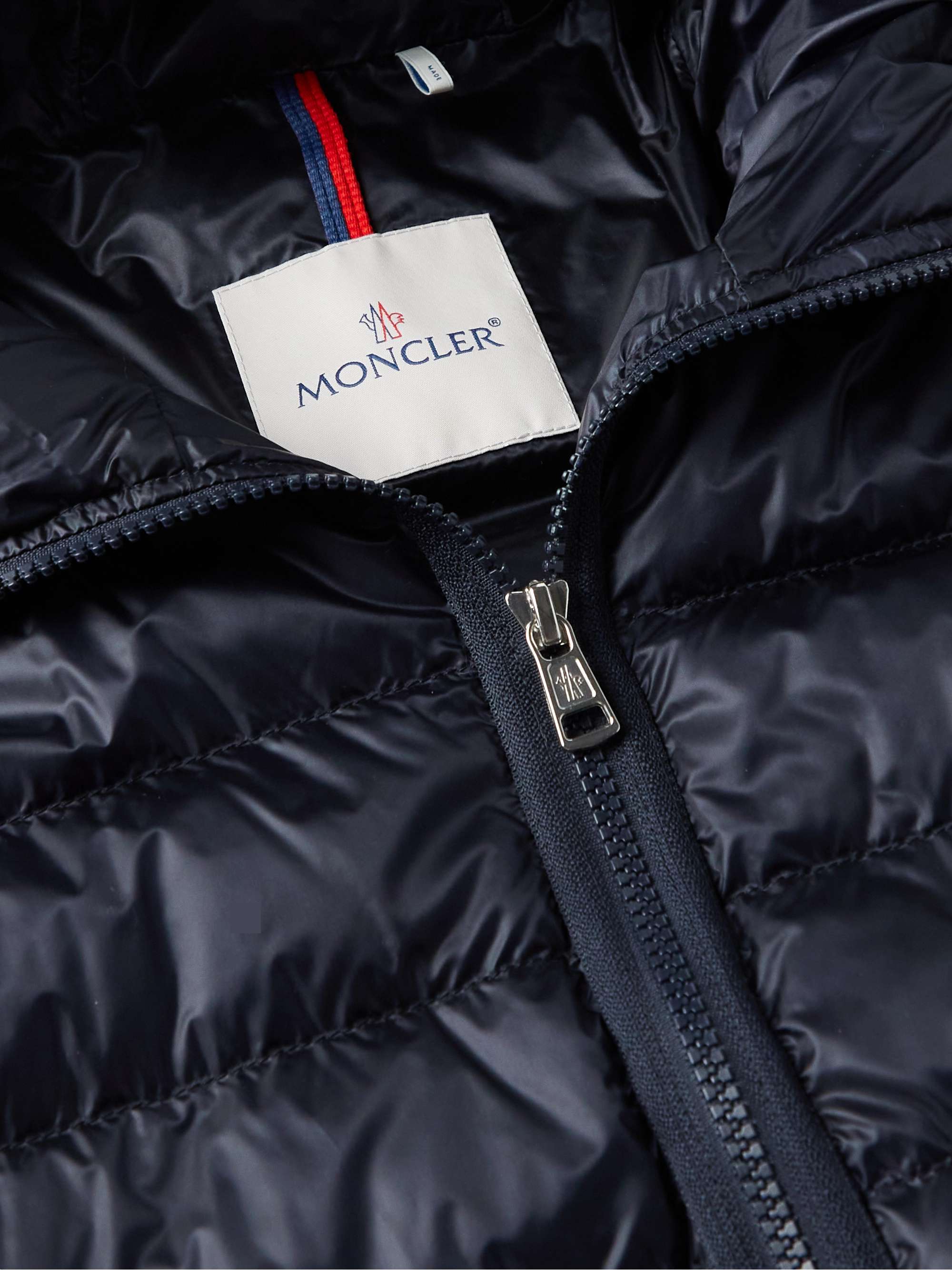 MONCLER Agout Striped Quilted Shell Down Jacket | MR PORTER