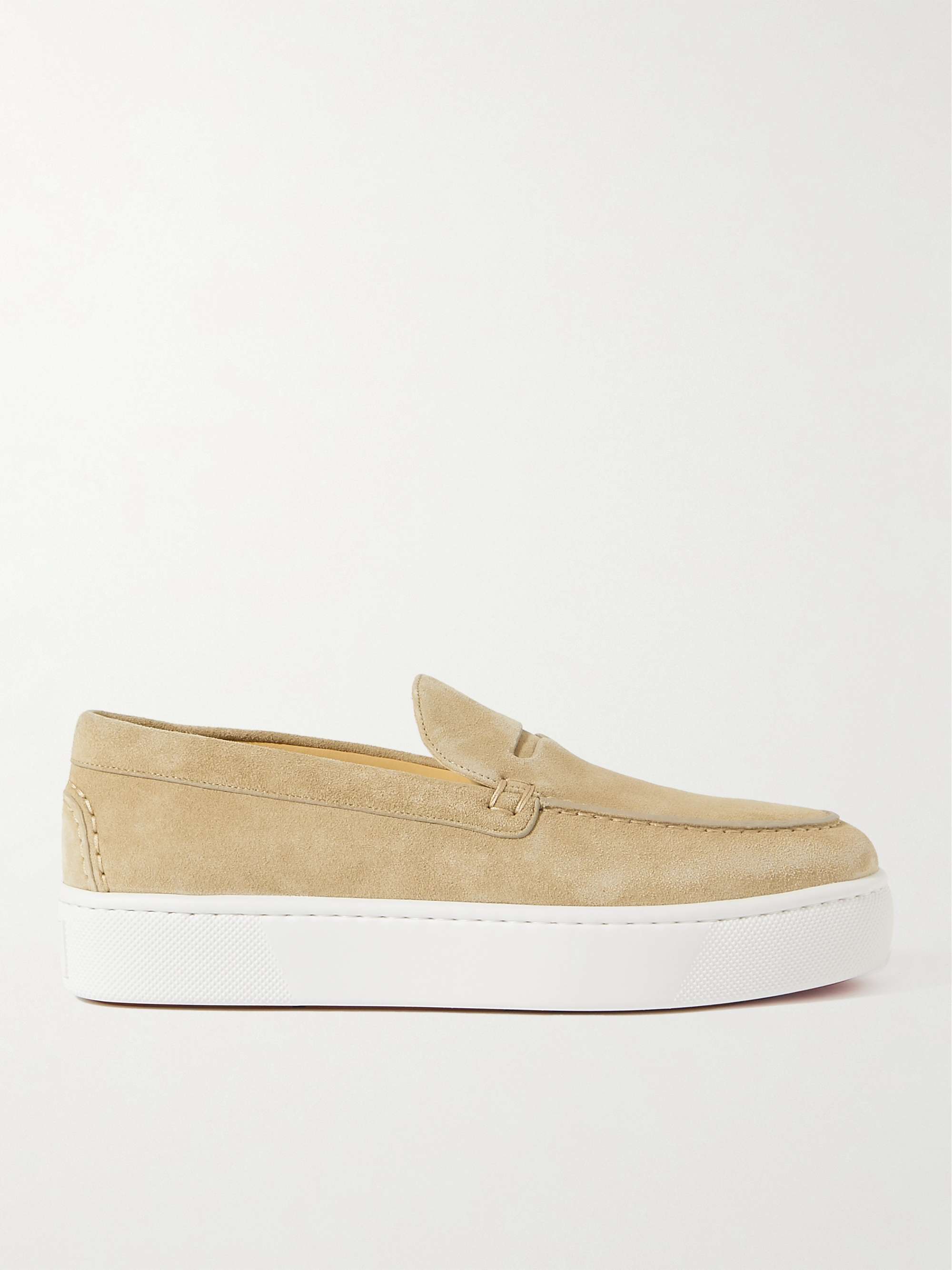 CHRISTIAN LOUBOUTIN Paqueboat Suede Boat Shoes for Men | MR PORTER