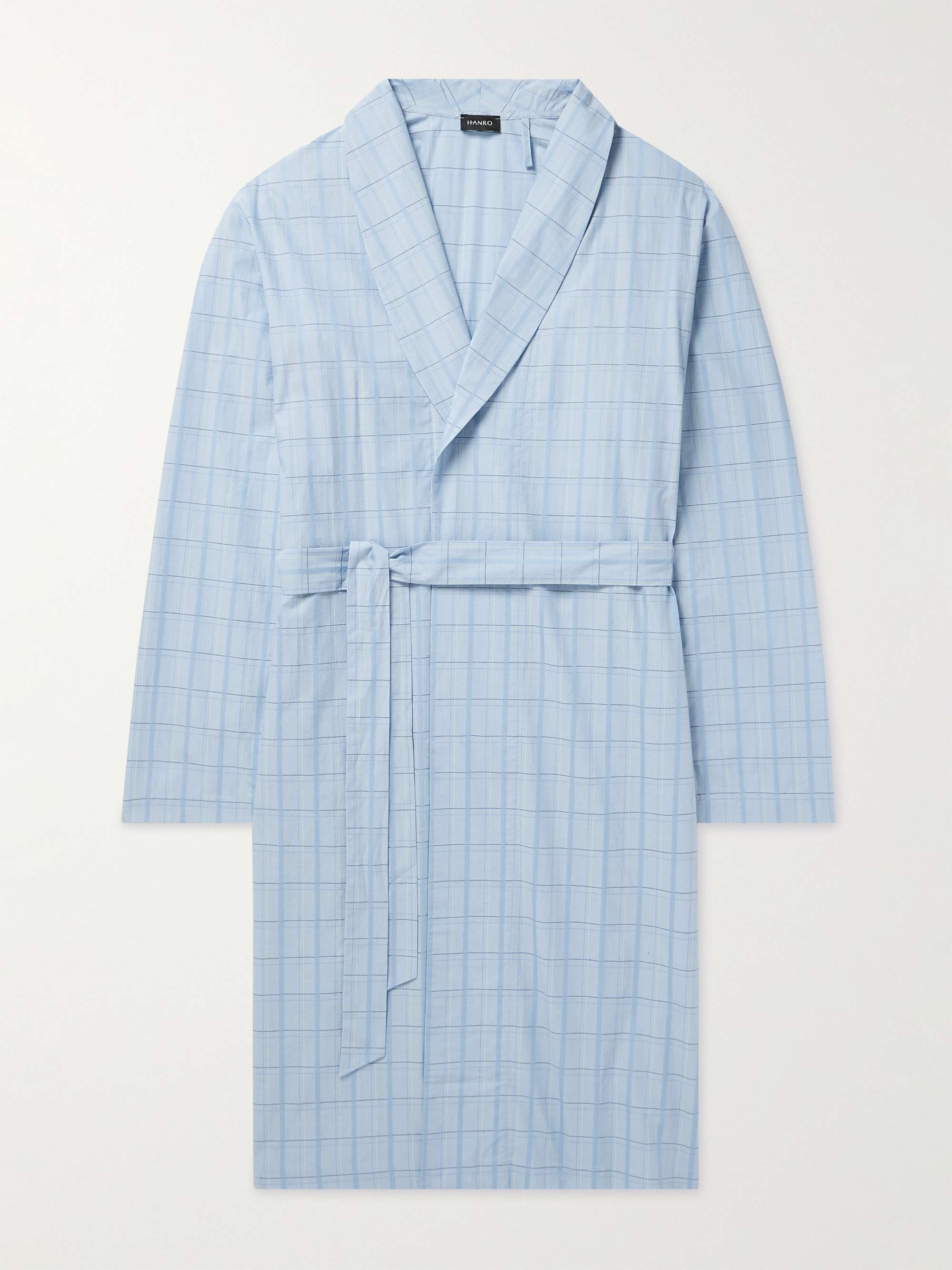 HANRO Ian Checked Cotton-Dobby Robe | MR PORTER