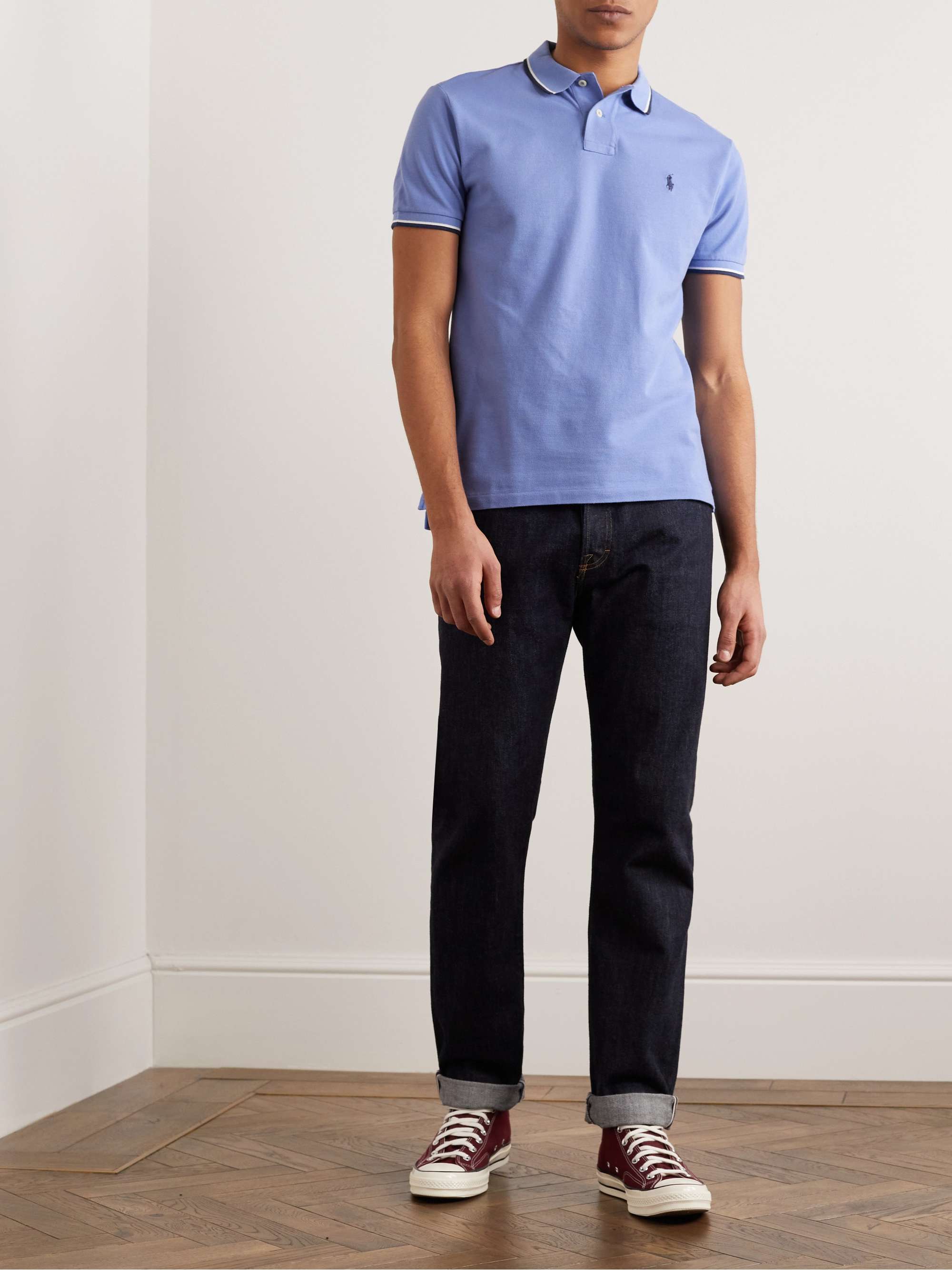 POLO RALPH LAUREN Contrast-Tipped Cotton-Piqué Polo Shirt | MR PORTER
