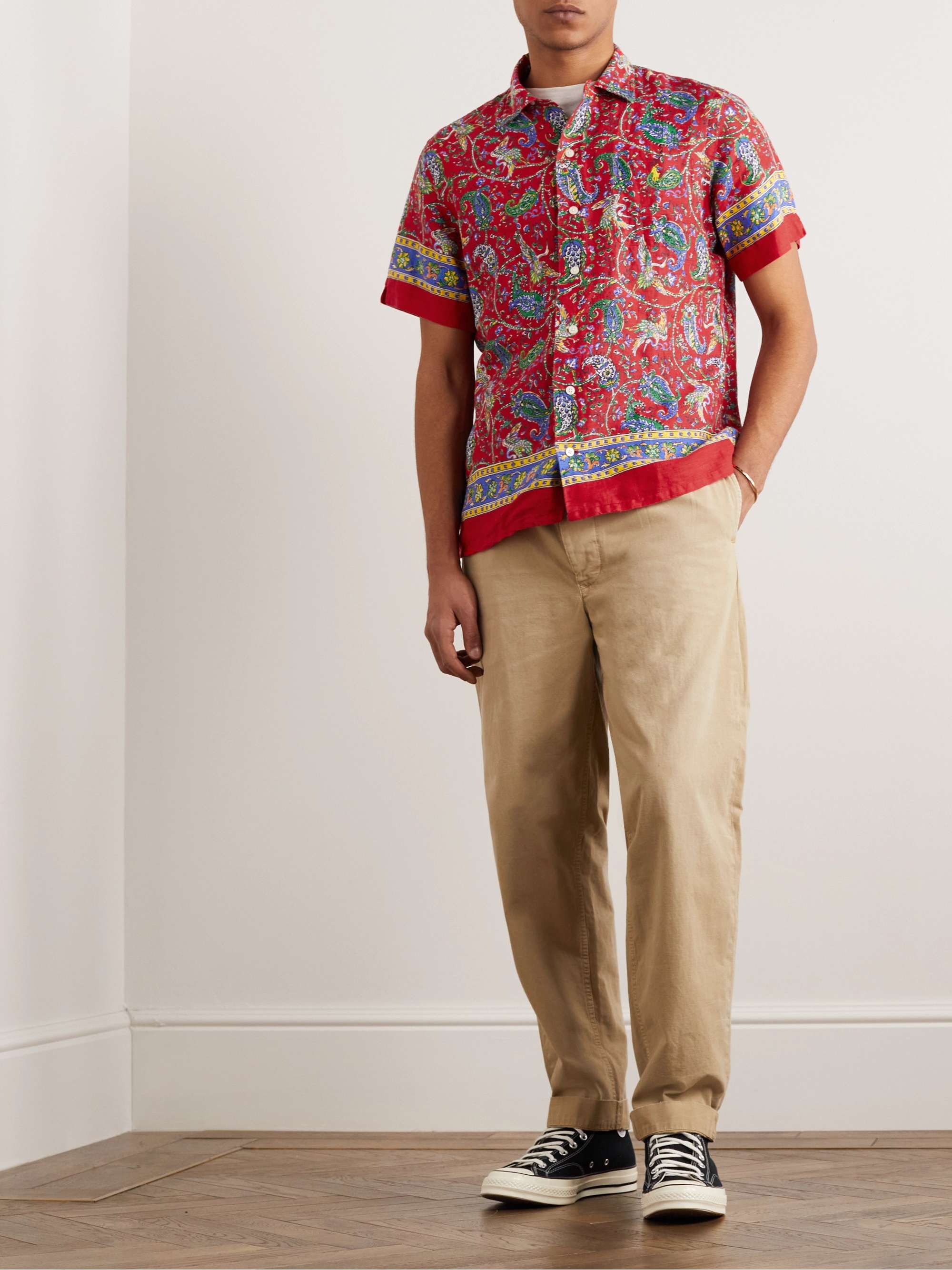 Camicia in lino con stampa paisley | MR PORTER