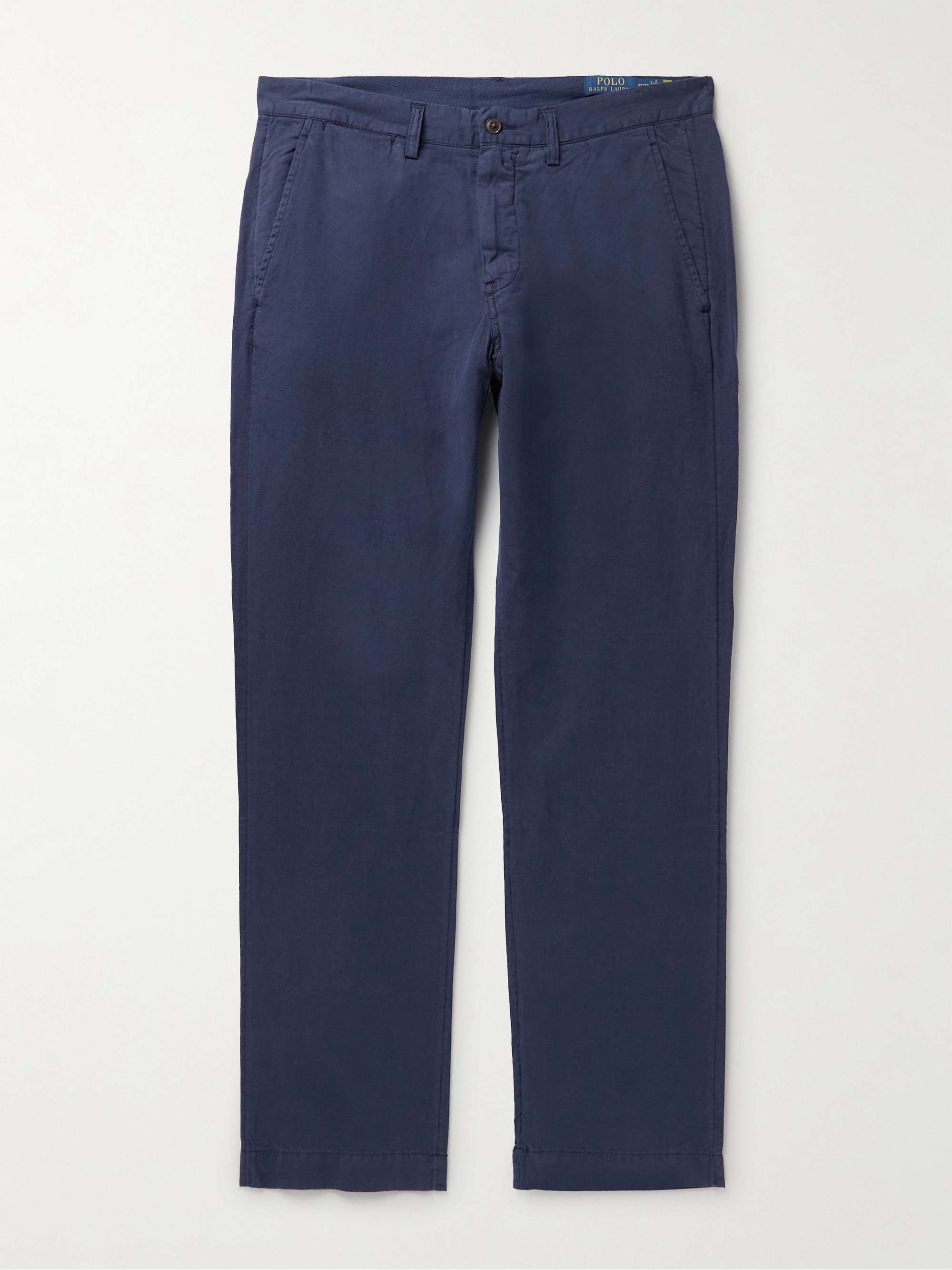 POLO RALPH LAUREN Slim-Fit Straight-Leg Linen and Cotton-Blend Trousers for  Men | MR PORTER