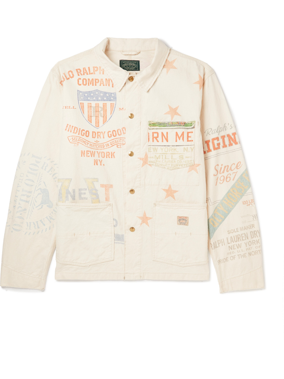 Polo Ralph Lauren - Painter Printed Distressed Denim Chore Jacket - Men -  Neutrals - L for Men