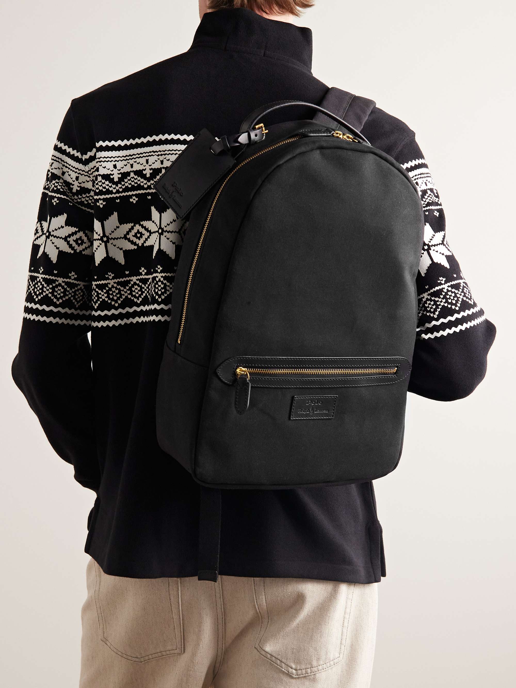 POLO RALPH LAUREN Leather-Trimmed Canvas Backpack | MR PORTER