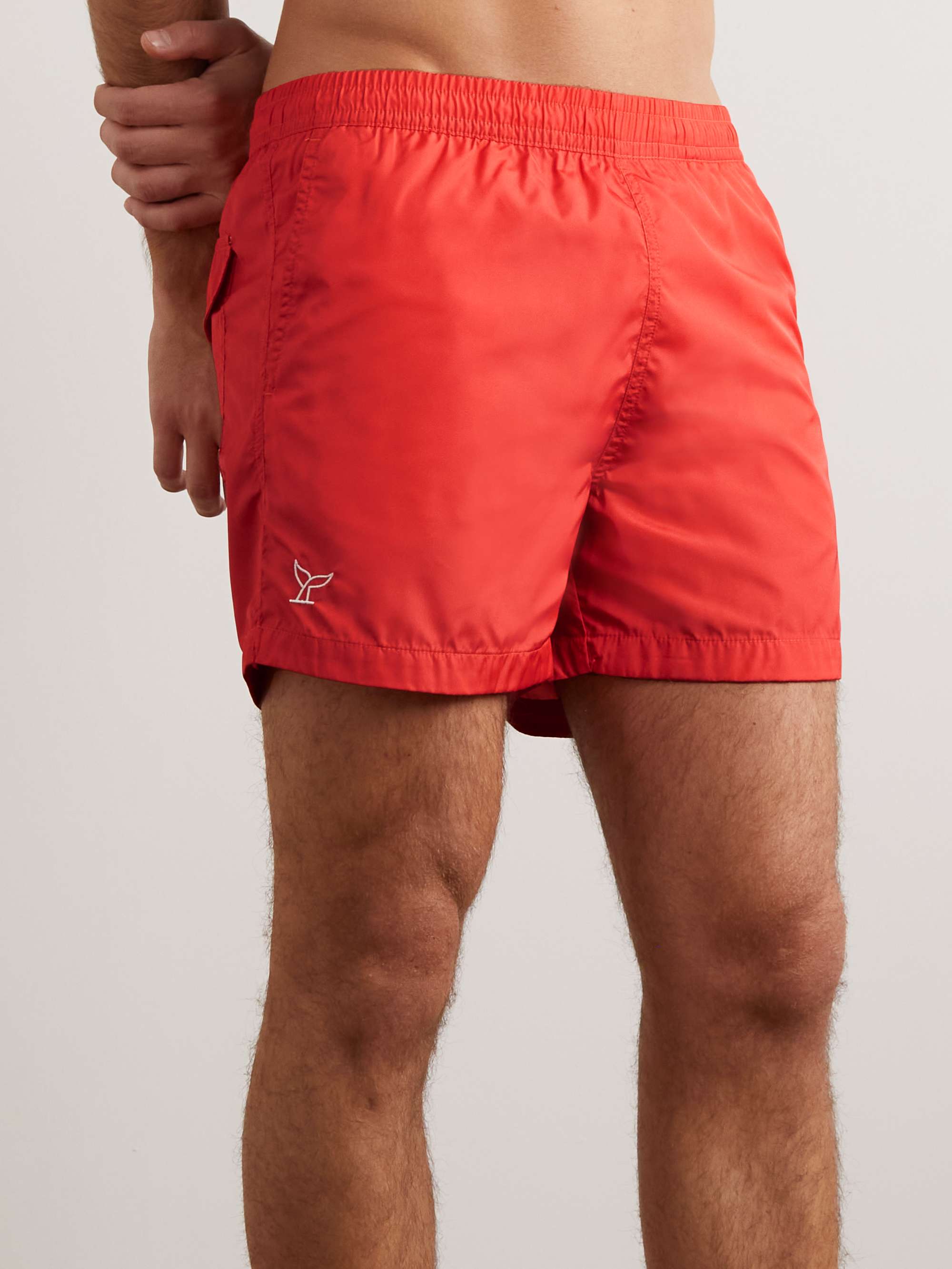LA PAZ Slim-Fit Mid-Length Embroidered Recycled Swim Shorts | MR PORTER