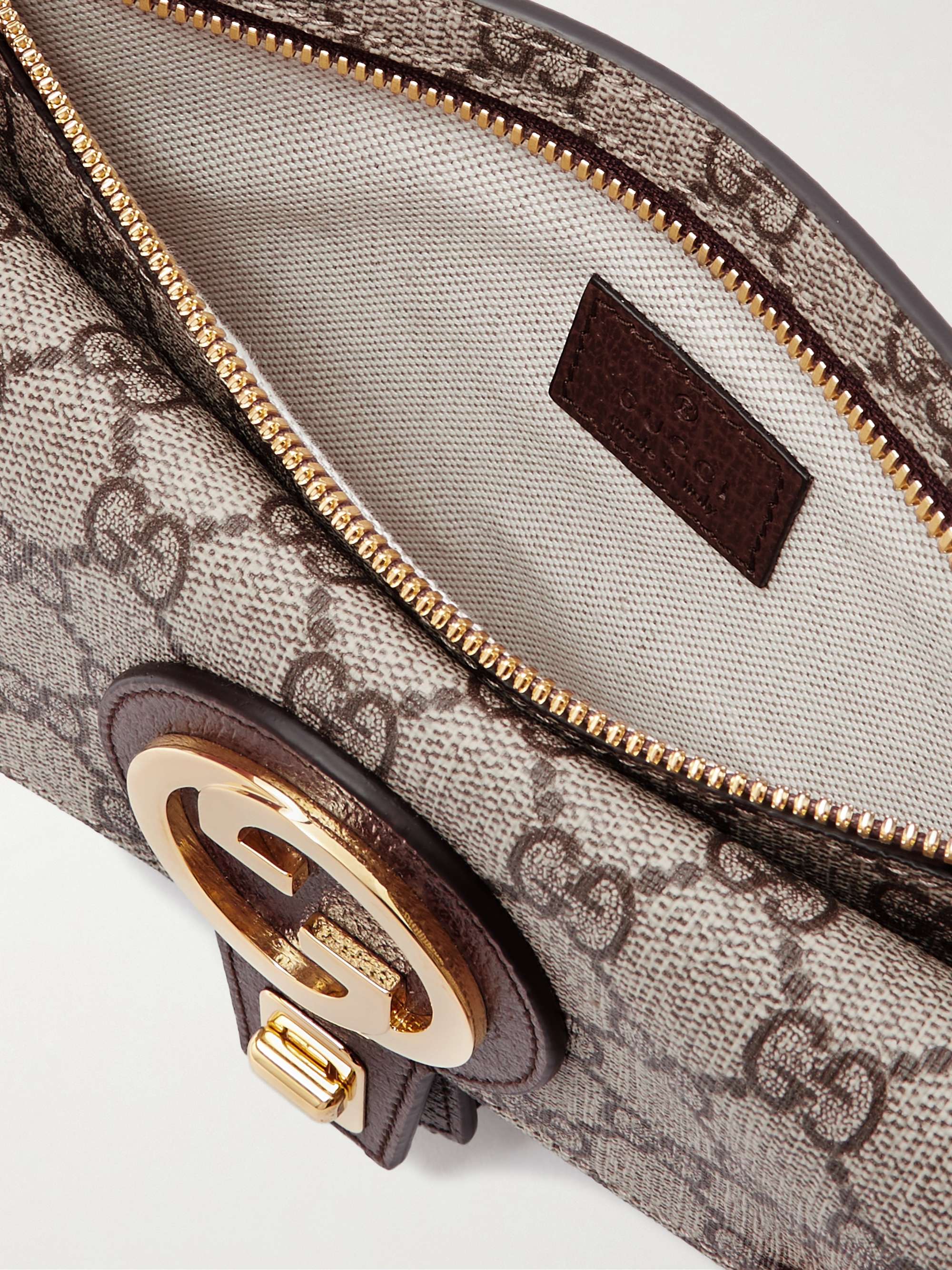 GUCCI Blondie Leather-Trimmed Monogrammed Coated-Canvas Belt Bag for ...