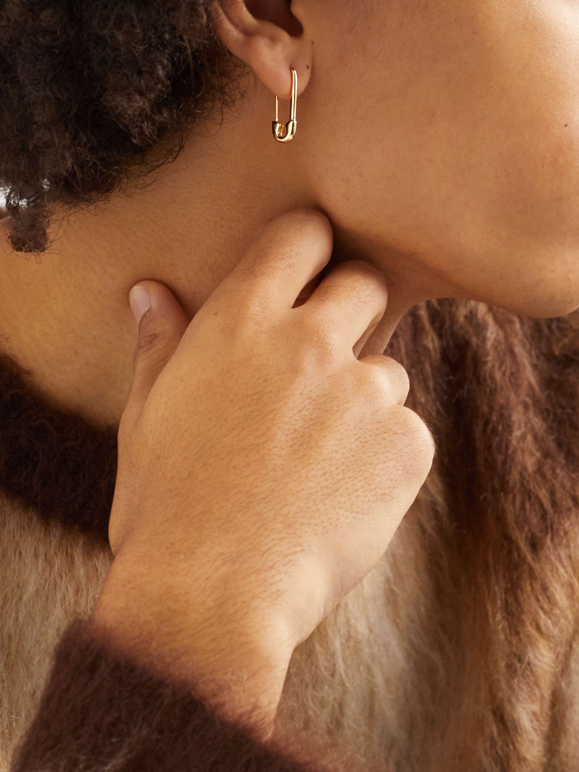 ANITA KO Safety Pin Gold Single Earring for Men | MR PORTER