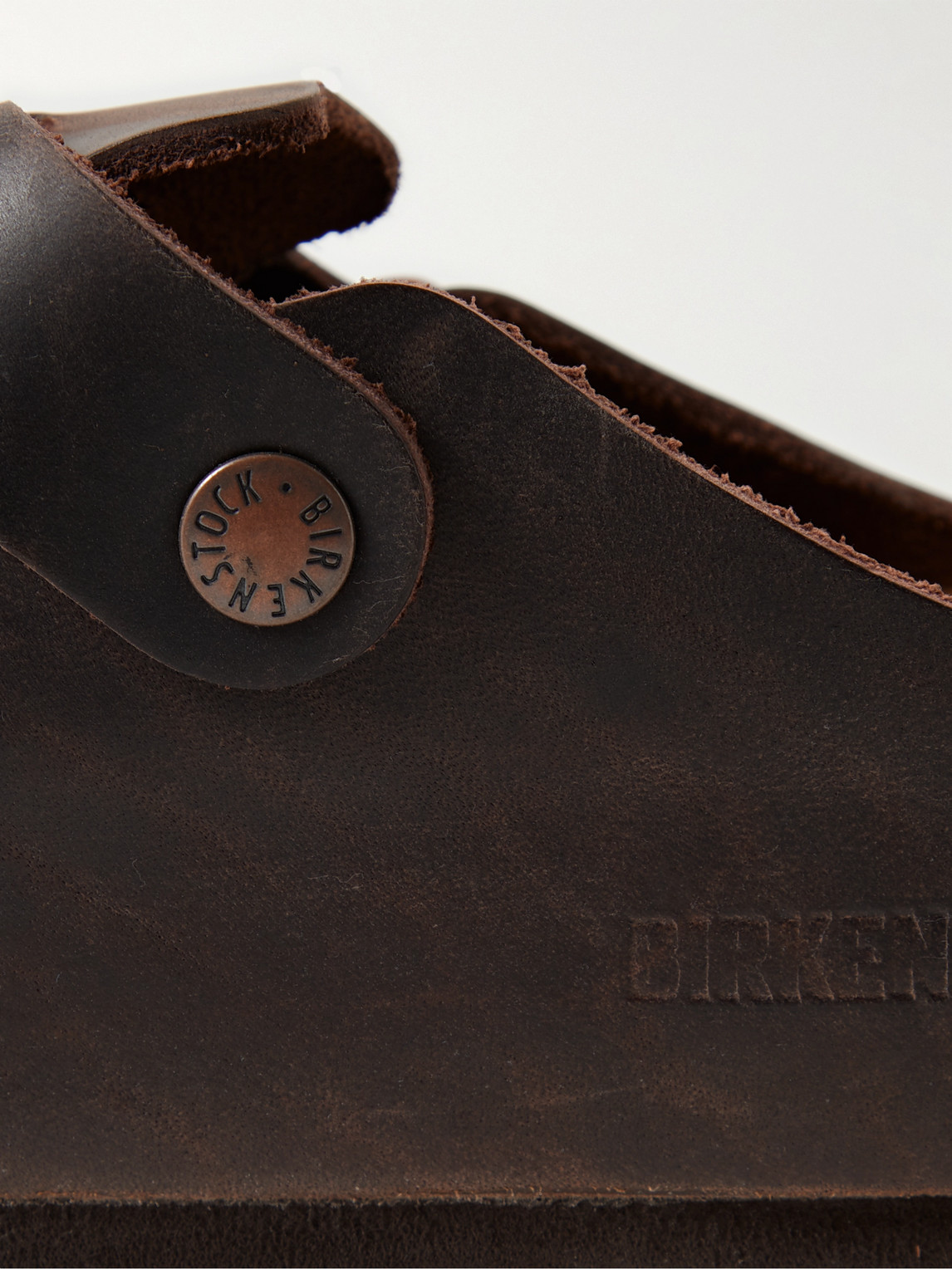 Shop Birkenstock Boston Oiled-leather Clogs In Brown