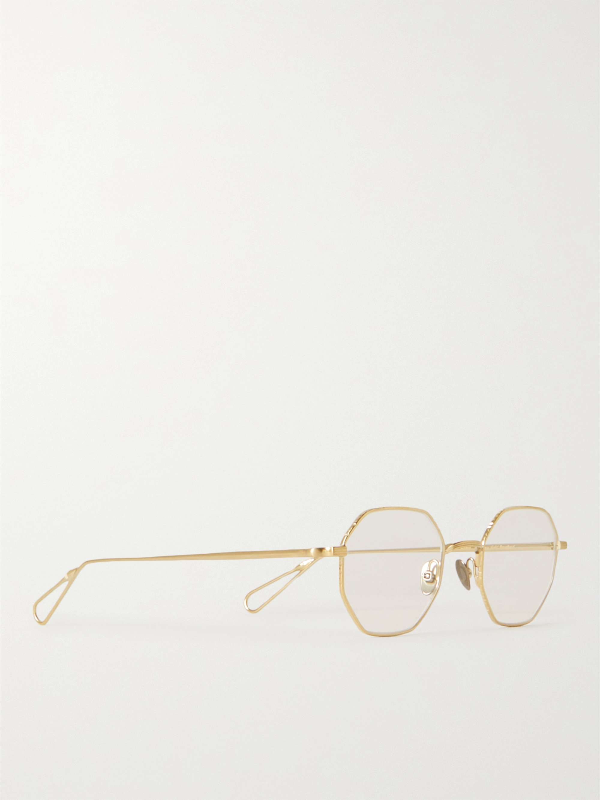 ذهبي نظارات طبية Gaillon بإطار سداسي الشكل من معدن باللون الذهبي | AHLEM |  MR PORTER