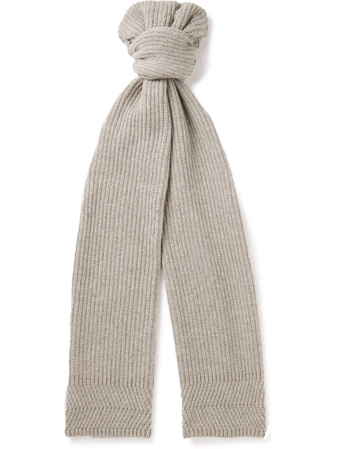 Loro Piana Ribbed Cashmere Scarf In Grey