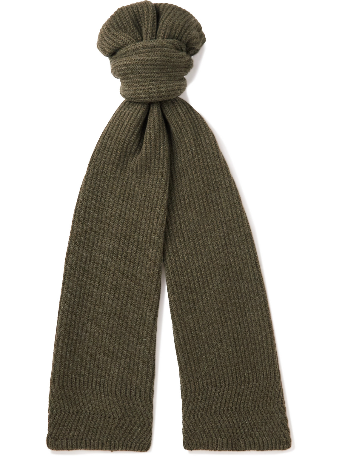 Loro Piana Ribbed Cashmere Scarf In Green