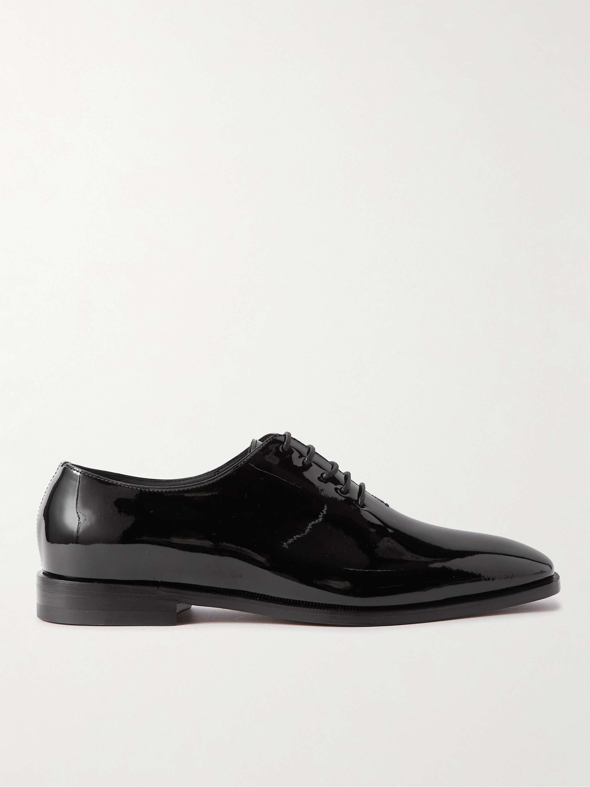 MANOLO BLAHNIK Whole-Cut Patent-Leather Oxford Shoes Men | MR PORTER