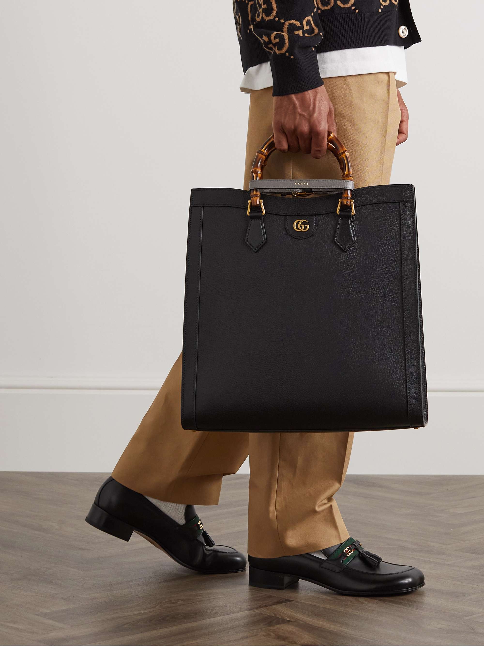 GUCCI Diana Large Bamboo-Trimmed Full-Grain Leather Tote Bag for Men | MR  PORTER