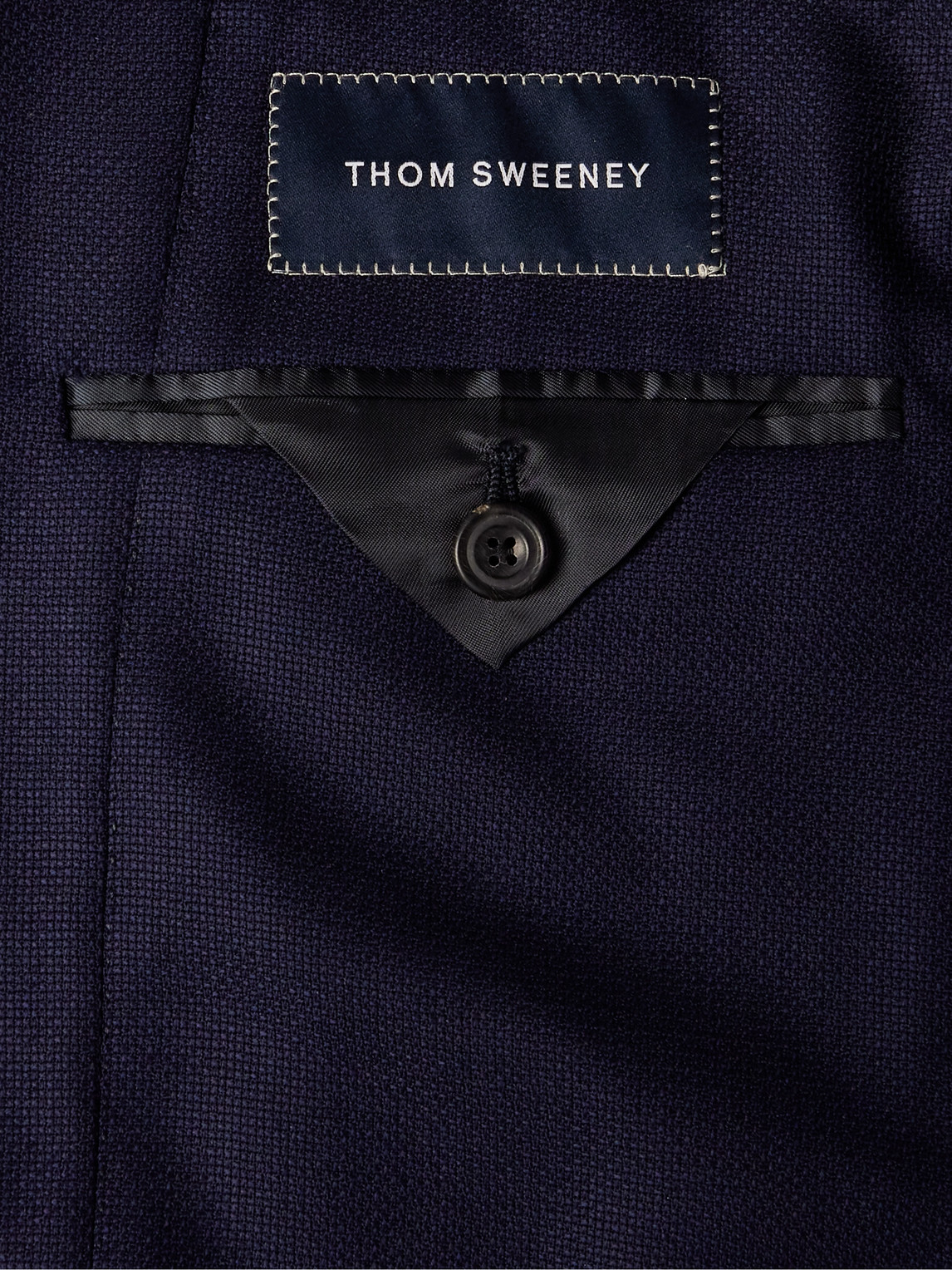 Shop Thom Sweeney Wool-hopsack Blazer In Blue