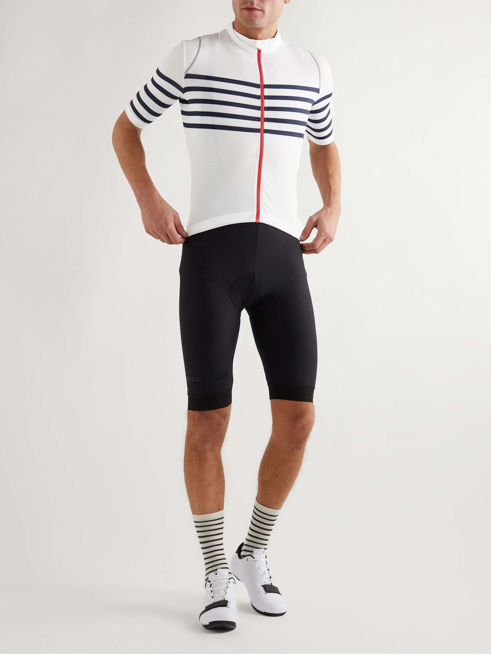CAFE DU CYCLISTE Mona Striped Audax Stretch-Mesh Cycling Jersey for Men |  MR PORTER