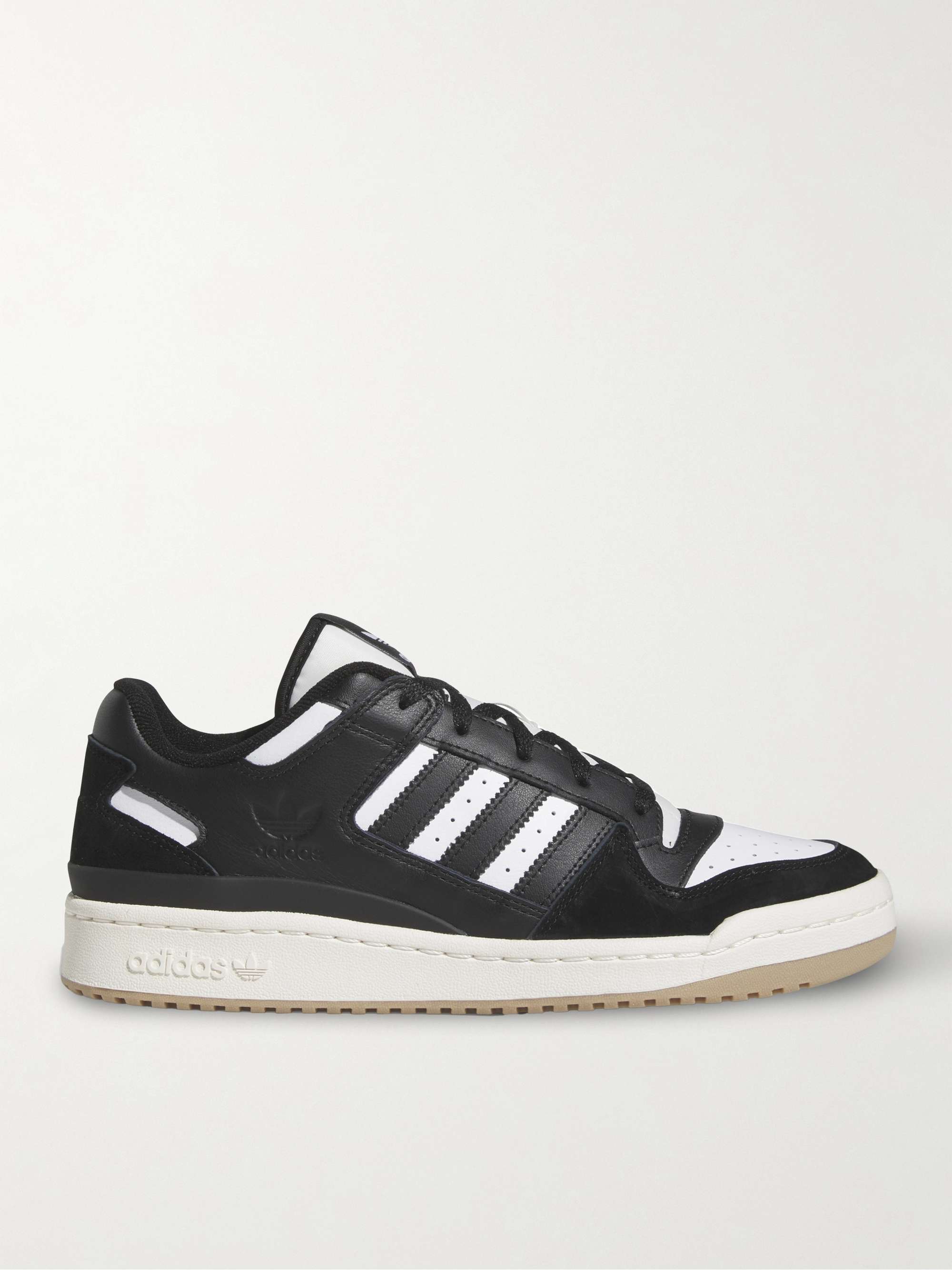 ADIDAS ORIGINALS Forum Low Suede-Trimmed Leather Sneakers | MR PORTER