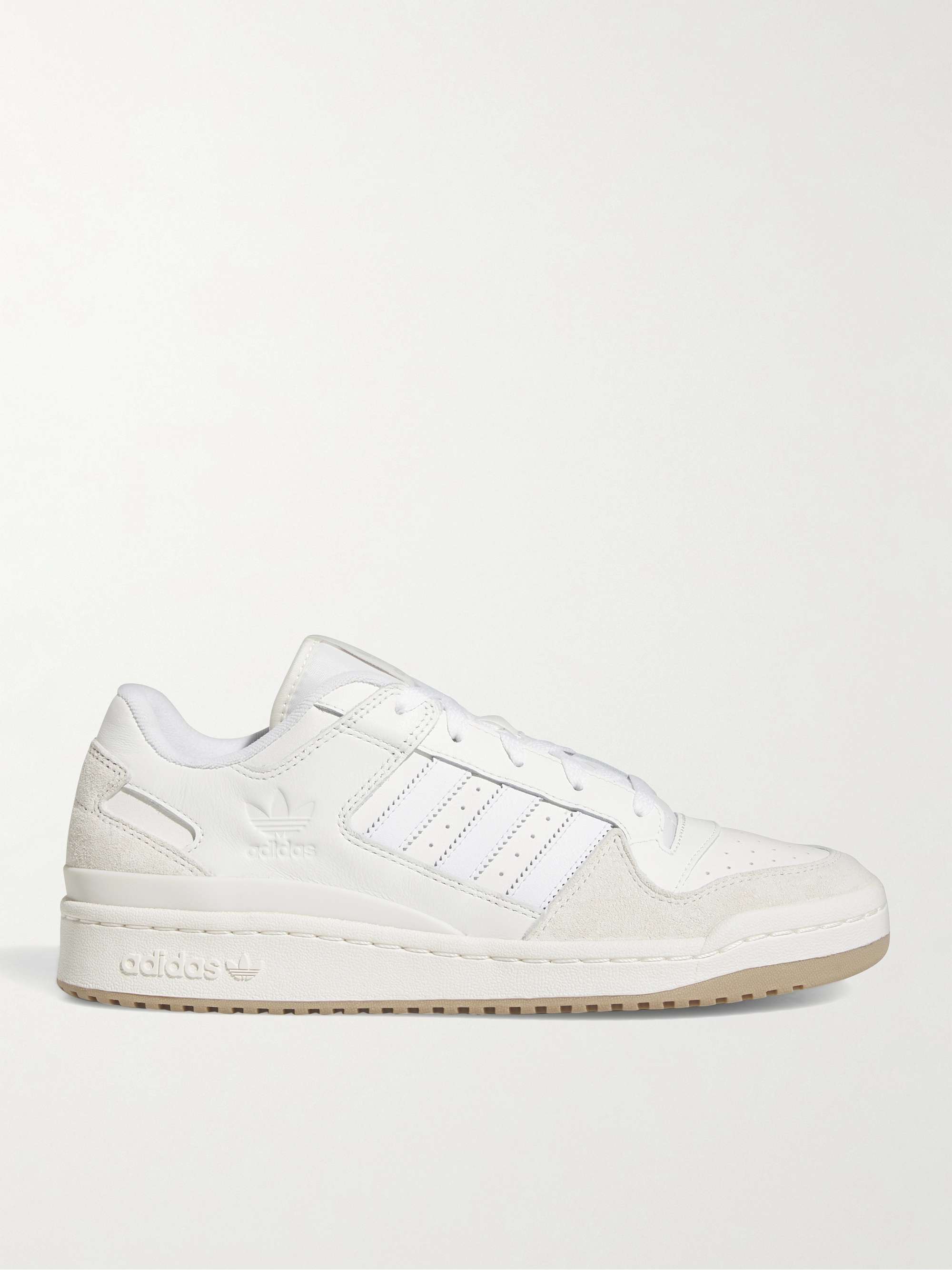 White Forum Low Suede-Trimmed Leather Sneakers | ADIDAS ORIGINALS | MR  PORTER