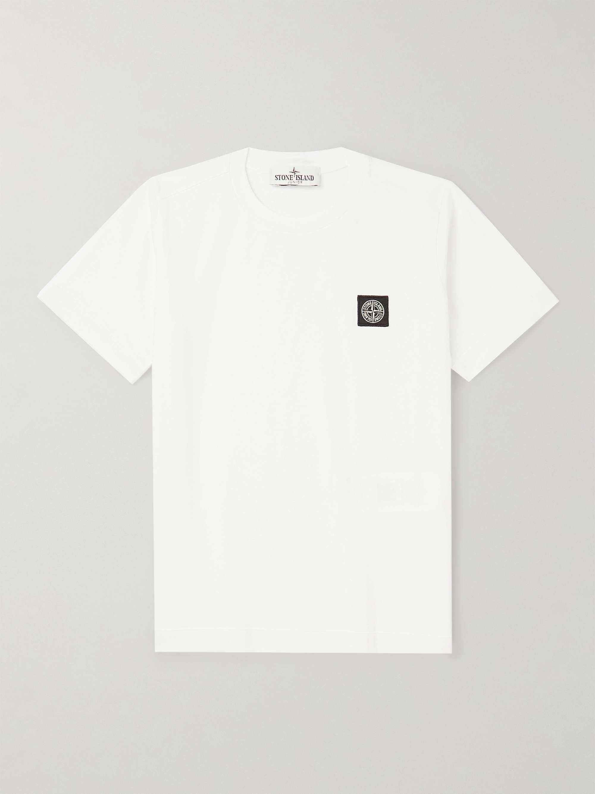 STONE ISLAND JUNIOR Age 14 Logo-Appliquéd Cotton-Jersey T-Shirt | MR PORTER