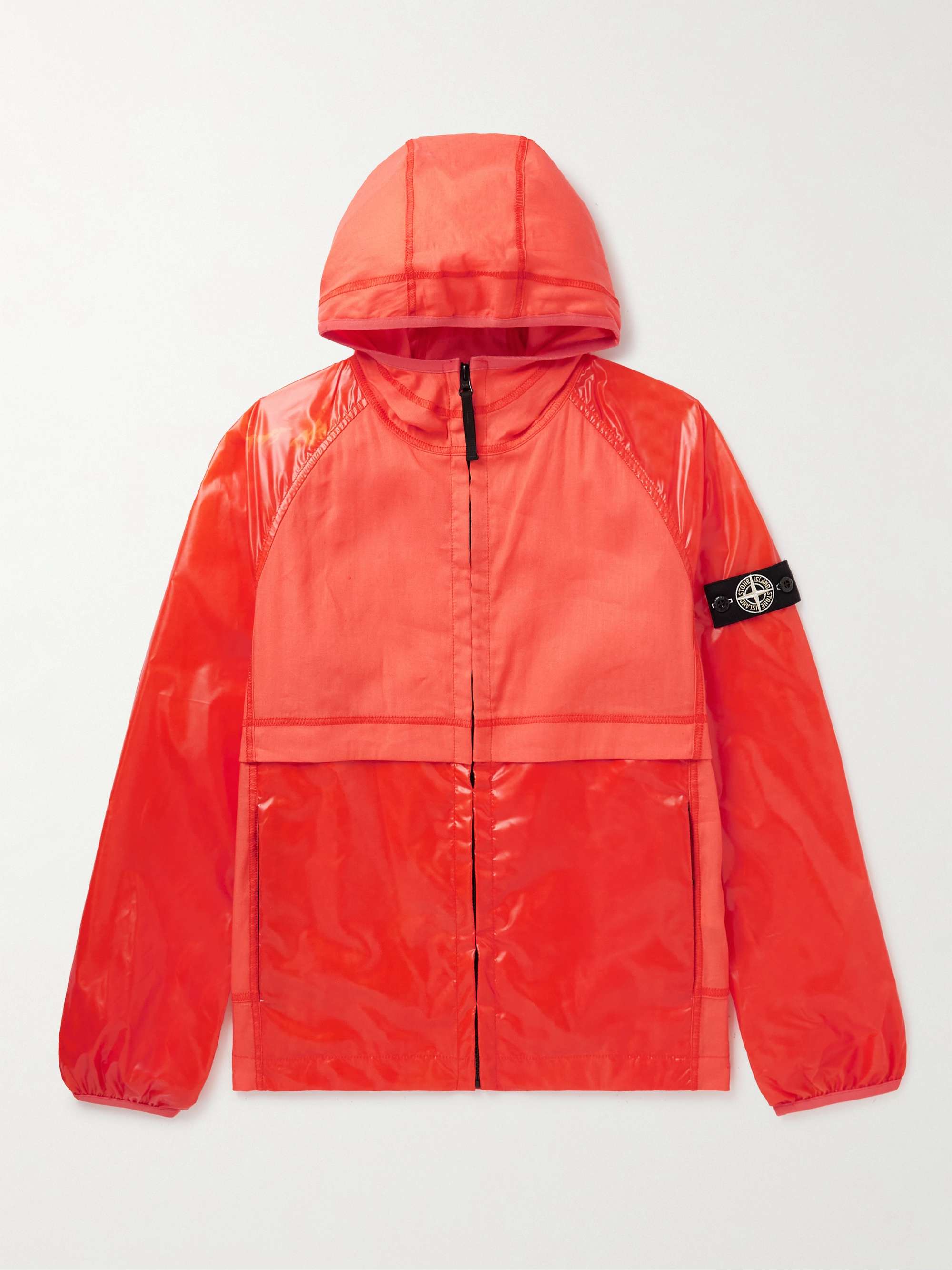 Orange Ages 12-14 Logo-Appliquéd Shell and Canvas Hooded Jacket | STONE  ISLAND JUNIOR | MR PORTER