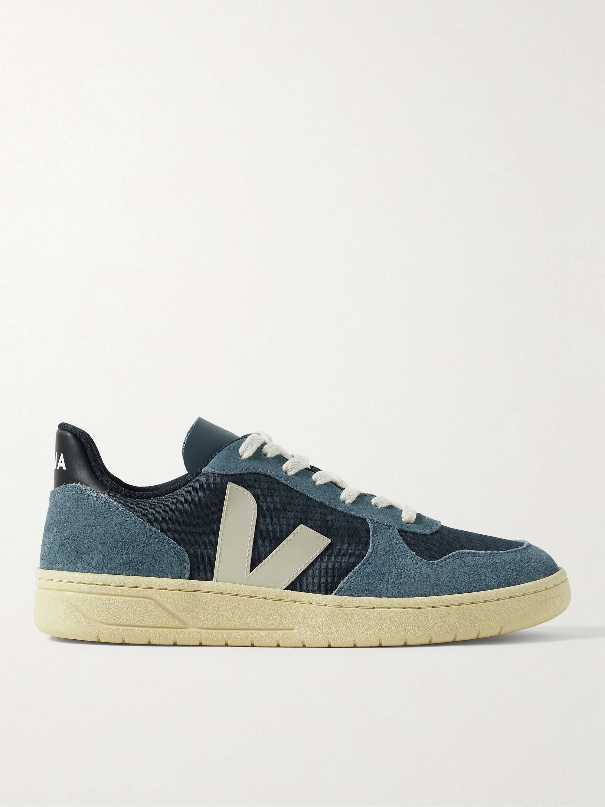 VEJA V-10 Rubber-Trimmed Ripstop, Suede and Leather Sneakers | MR PORTER