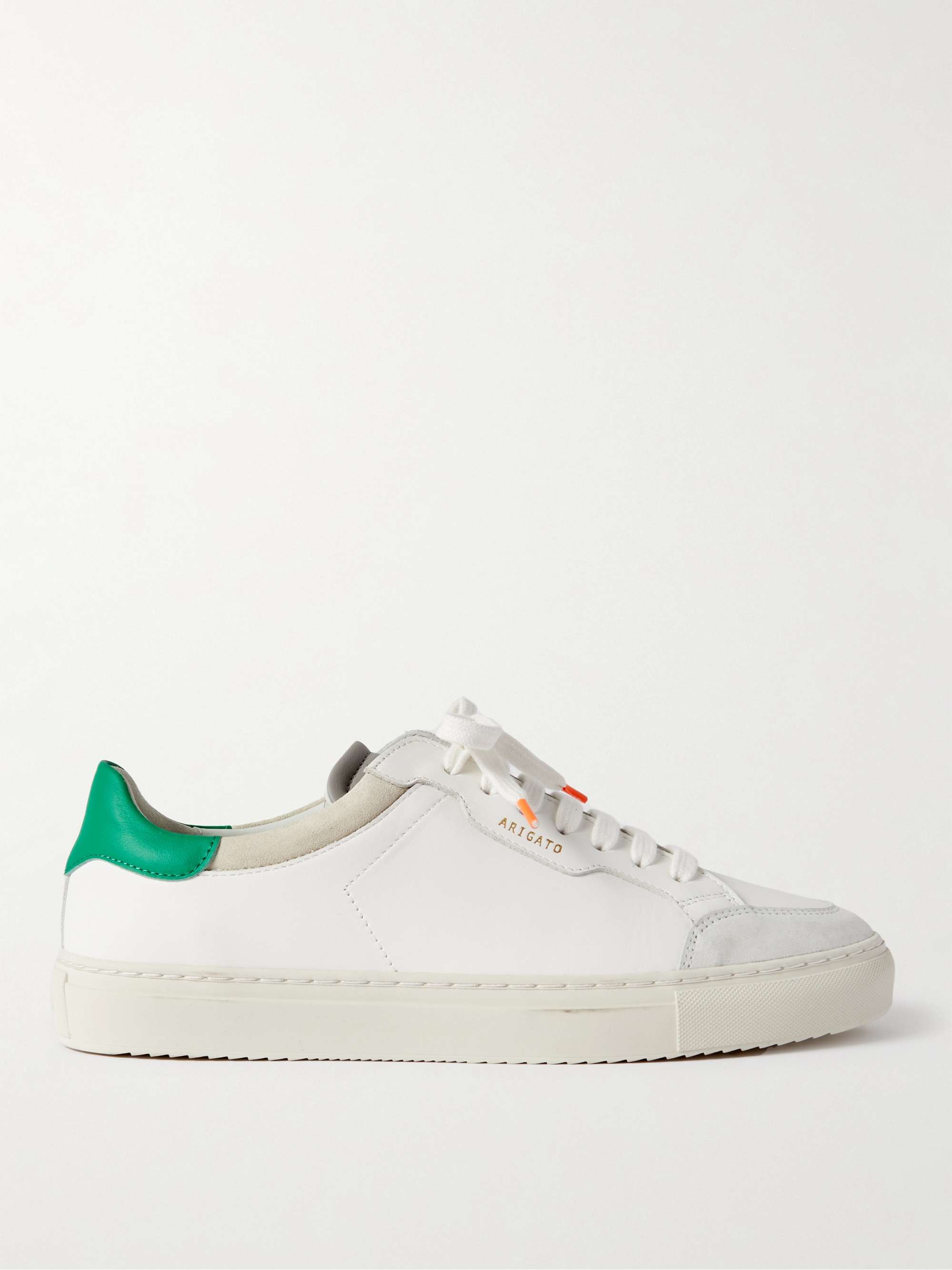White Clean 180 Nubuck-Trimmed Leather Sneakers | AXEL ARIGATO | MR PORTER