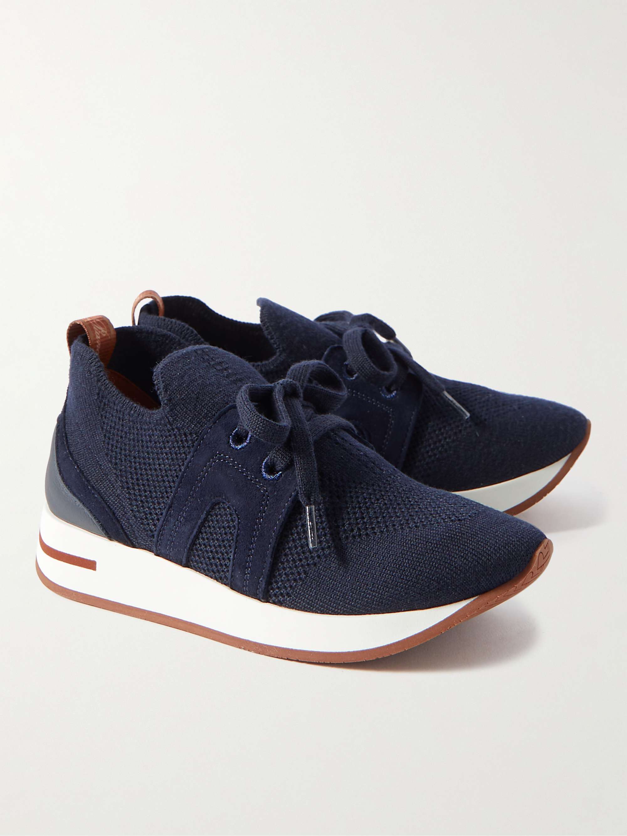 LORO PIANA KIDS Walk Leather- and Suede-Panelled Mesh Sneakers for Men | MR  PORTER