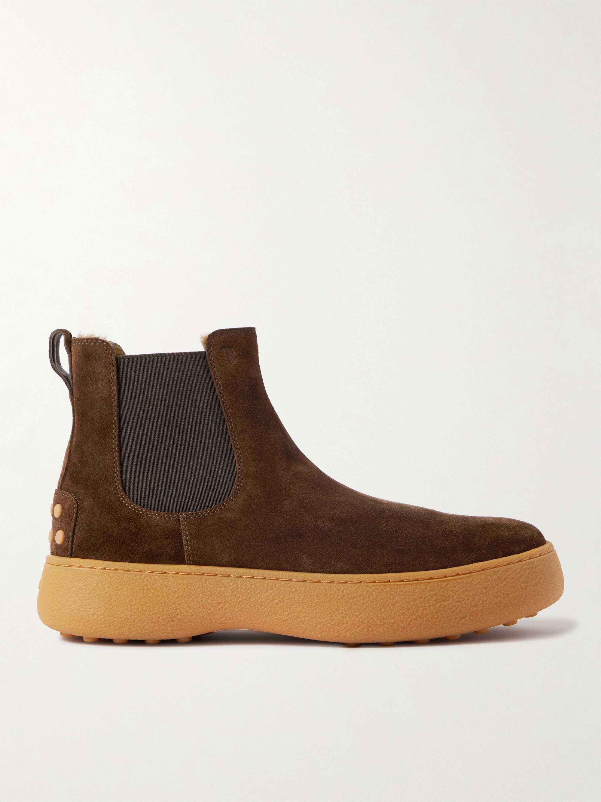 TOD'S Shearling-Lined Suede Chelsea Boots for Men | MR PORTER