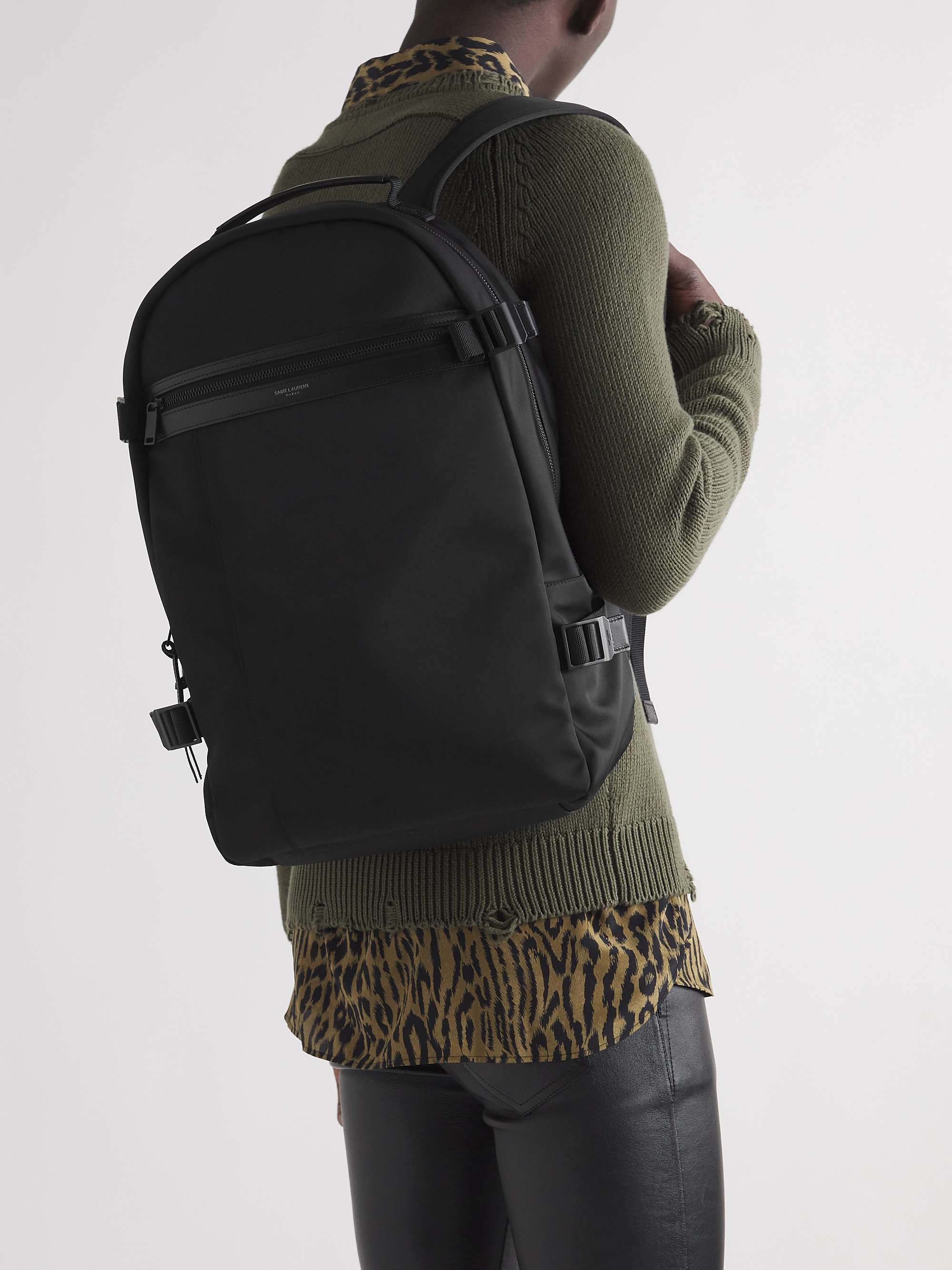 SAINT LAURENT City Trekking Leather-Trimmed Shell Backpack for Men | MR  PORTER