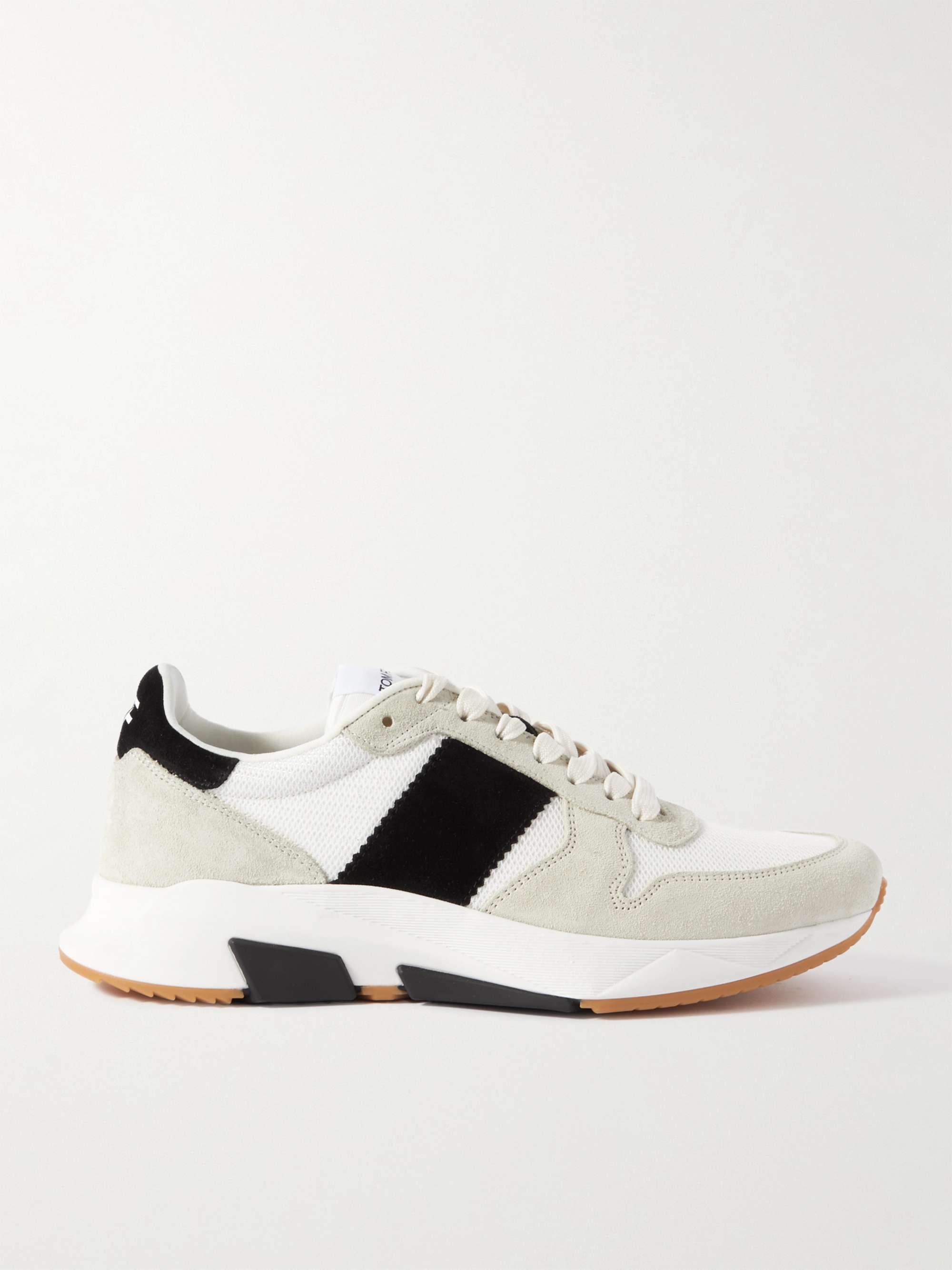 TOM FORD Suede and Mesh Sneakers for Men | PORTER