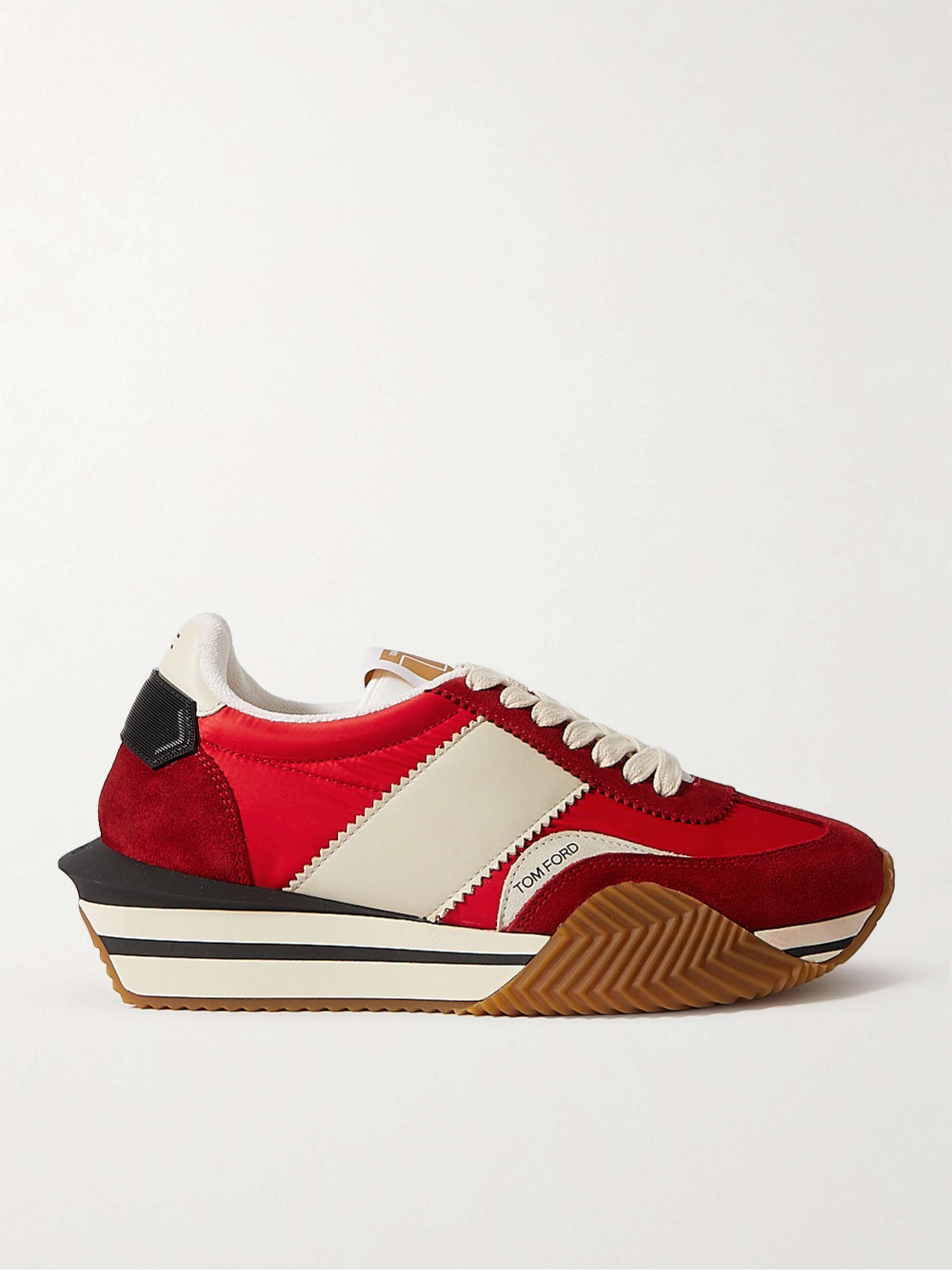 TOM FORD James Leather-Trimmed Nylon and Suede Sneakers for Men | MR PORTER