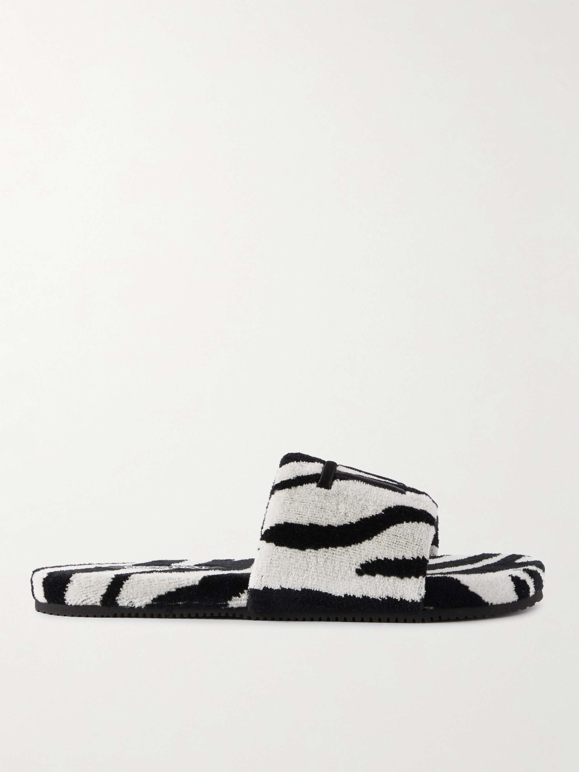 White Harrison Logo-Embroidered Zebra-Print Terry Sandals | TOM FORD | MR  PORTER
