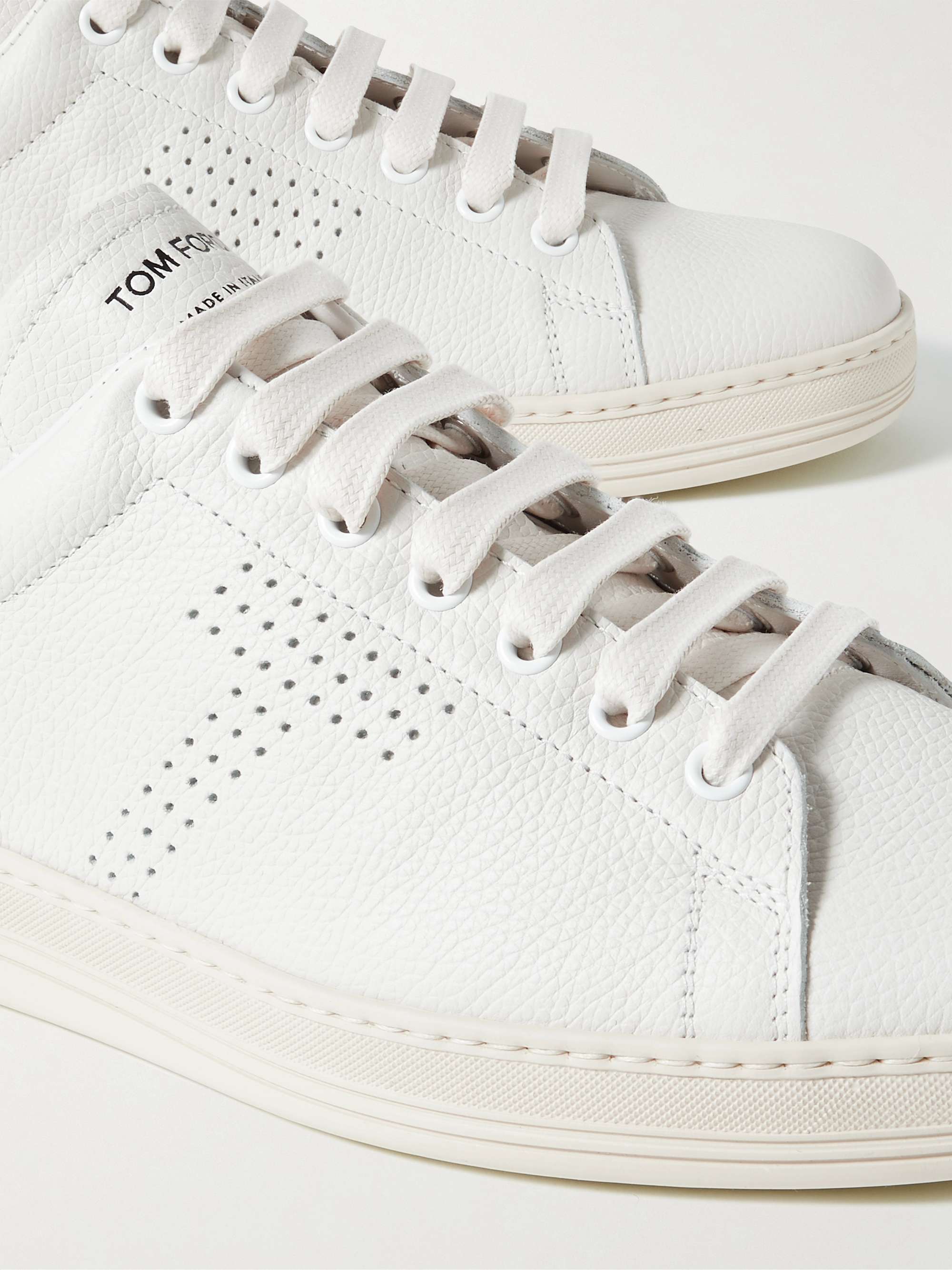 TOM FORD Warwick Perforated Full-Grain Leather Sneakers for Men | MR PORTER