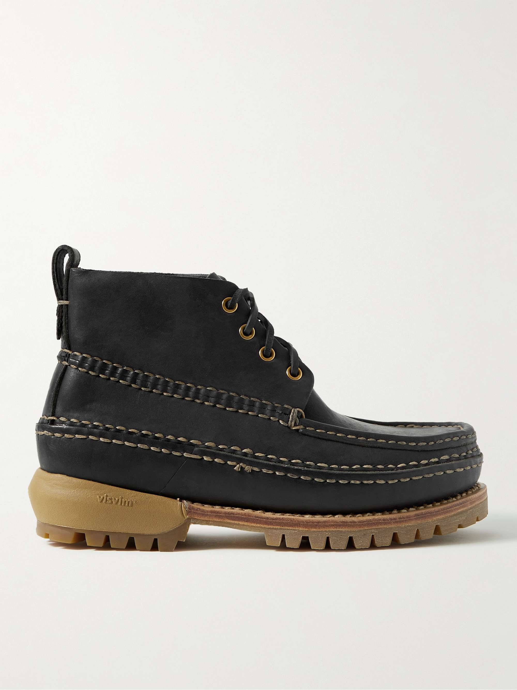 VISVIM Kanawa Mid-Folk Waxed-Leather Boots for Men | MR PORTER
