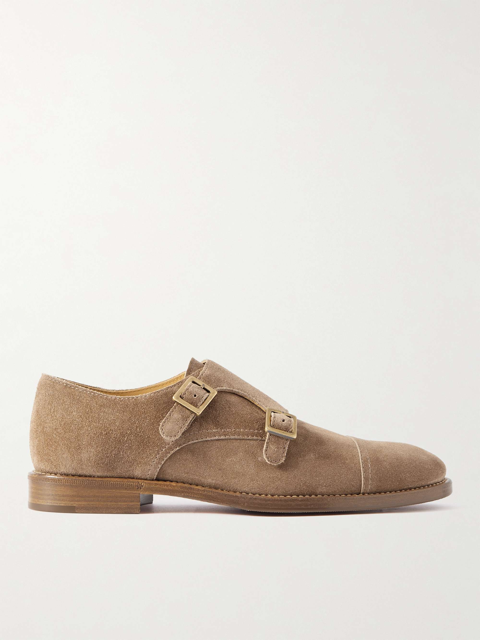 BRUNELLO CUCINELLI Suede Monk-Strap Shoes for Men | MR PORTER