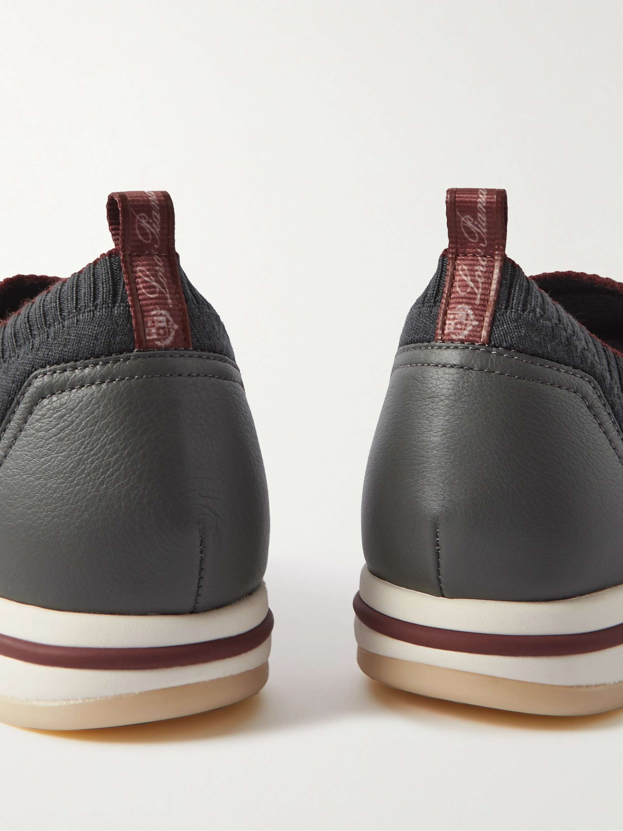 LORO PIANA 360 LP Walk Active Leather-Trimmed Wool Slip-On Sneakers Men | MR PORTER