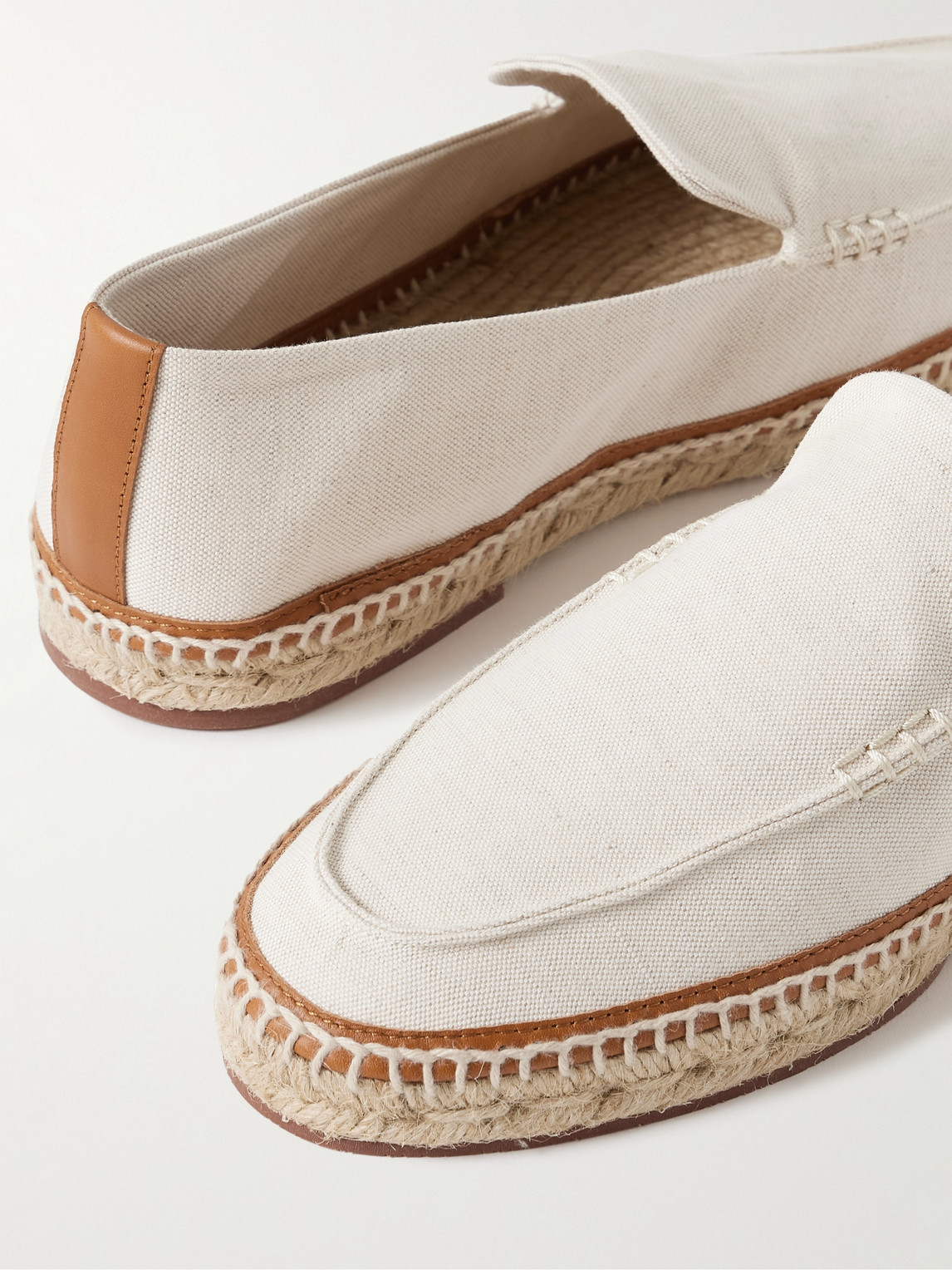 Shop Loro Piana Seaside Walk Collapsible-heel Linen Espadrilles In White