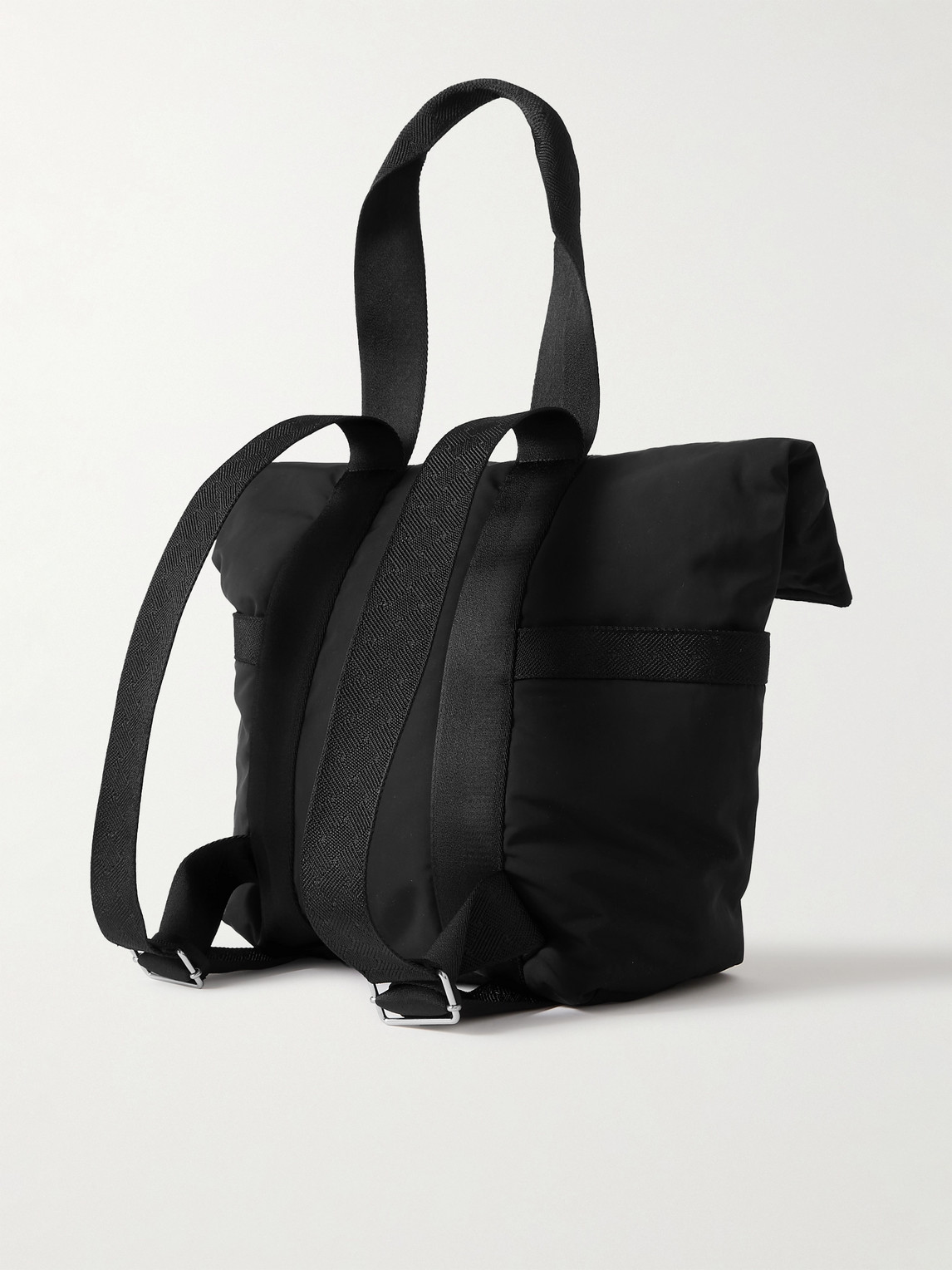 Shop Bottega Veneta Webbing-trimmed Twill Tote Bag In Black