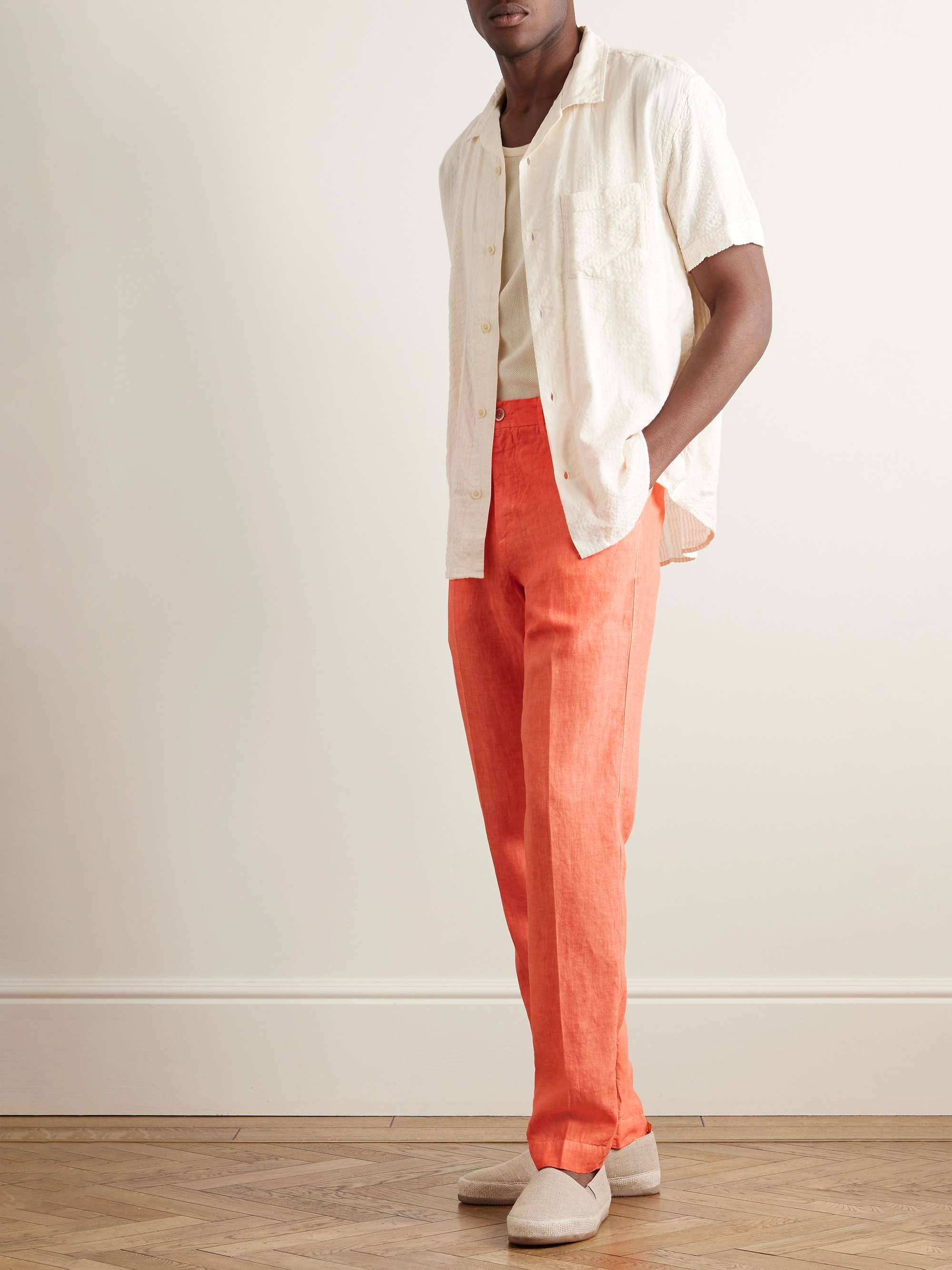 120% LINO Tapered Linen Trousers for Men | MR PORTER
