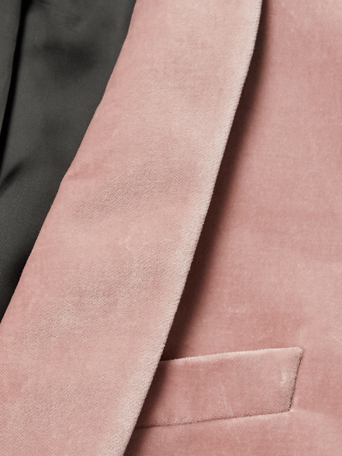 Shop Mr P Cotton-blend Velvet Tuxedo Jacket In Pink