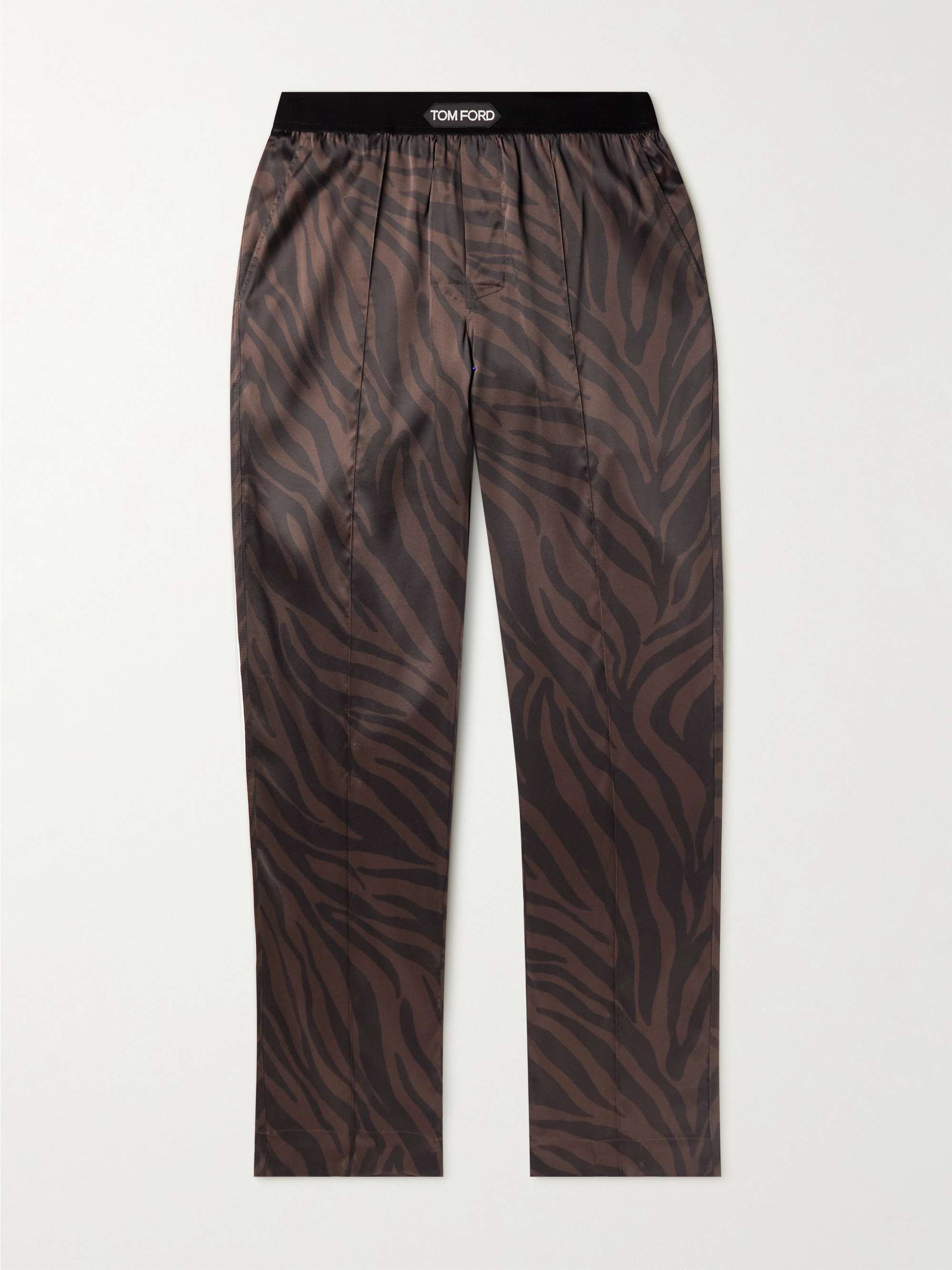 TOM FORD Straight-Leg Velvet-Trimmed Printed Silk-Blend Pyjama Trousers for  Men | MR PORTER